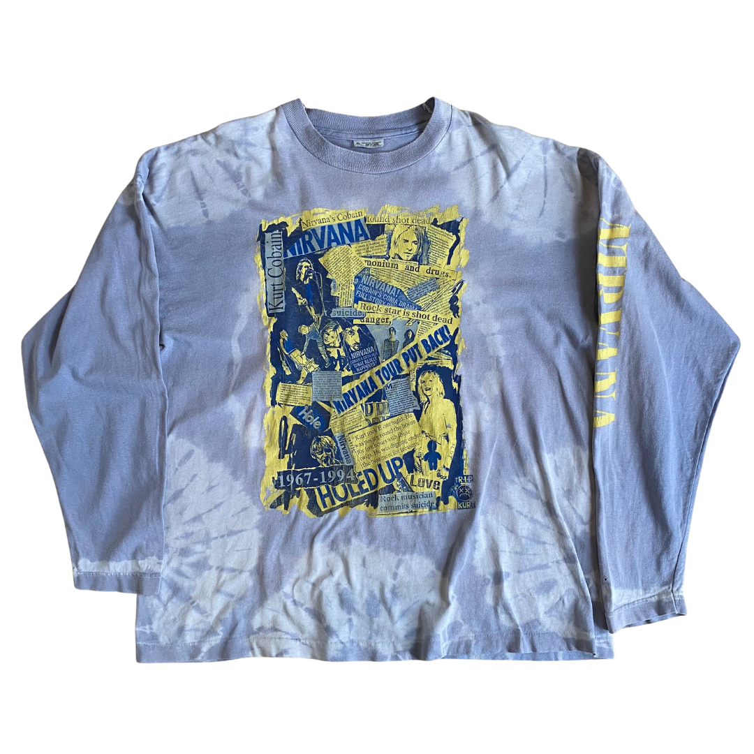 Nirvana 90's Holed Up Memorial Longsleeved Tie Dye Tee