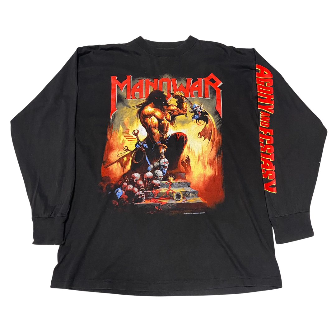 Manowar 1994 Agony And Ecstacy World Tour Long Sleeved Tee
