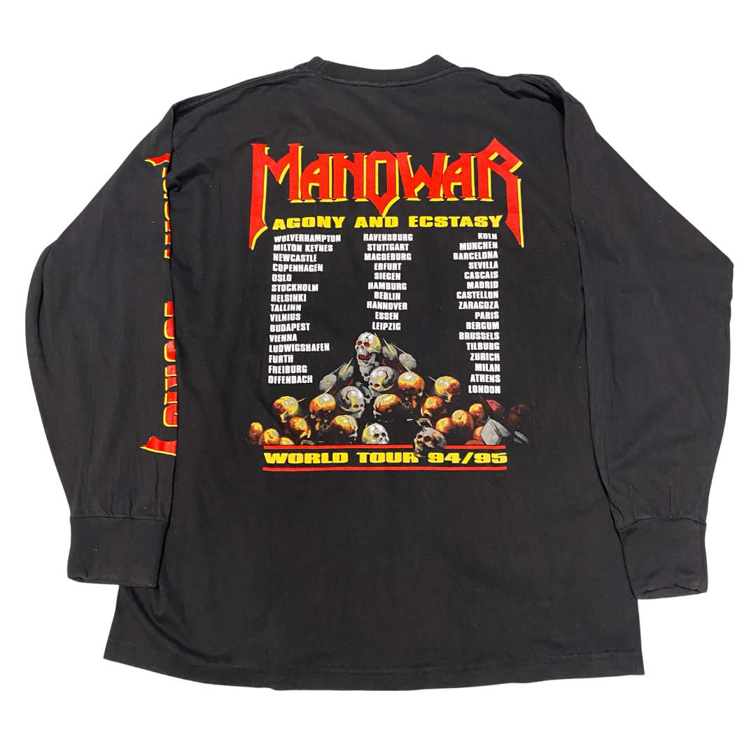 Manowar 1994 Agony And Ecstacy World Tour Long Sleeved Tee