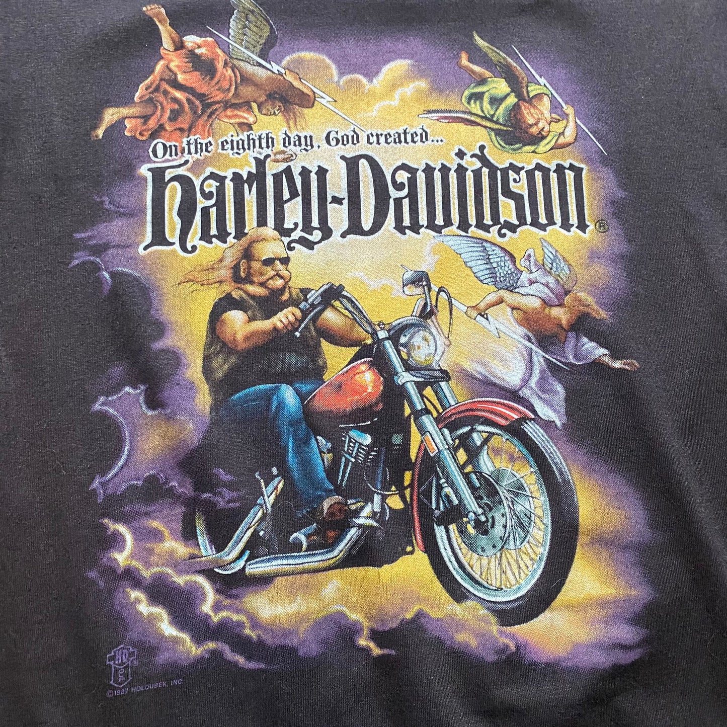 Harley Davidson 1987 On The Eighth Day, God Created.. Tee