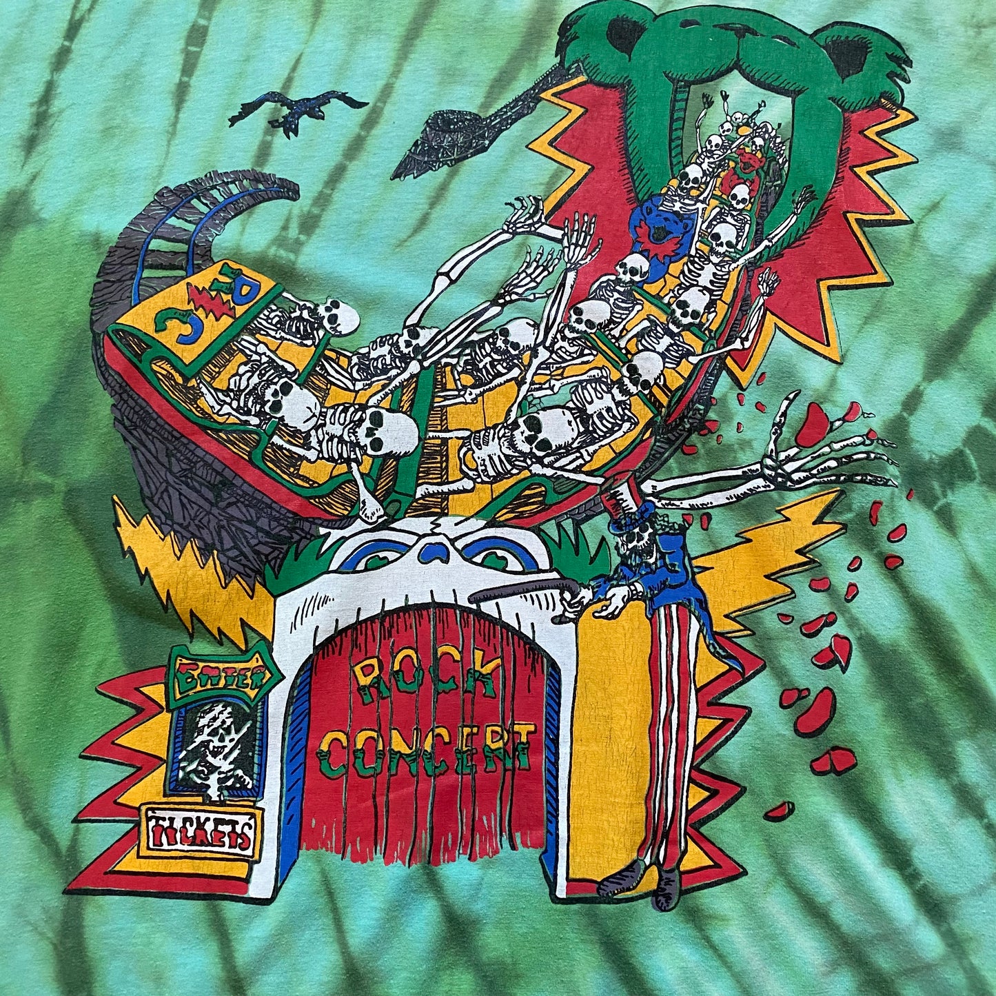 Grateful Dead 90's Rock Concert Bootleg Tie Dye Tee