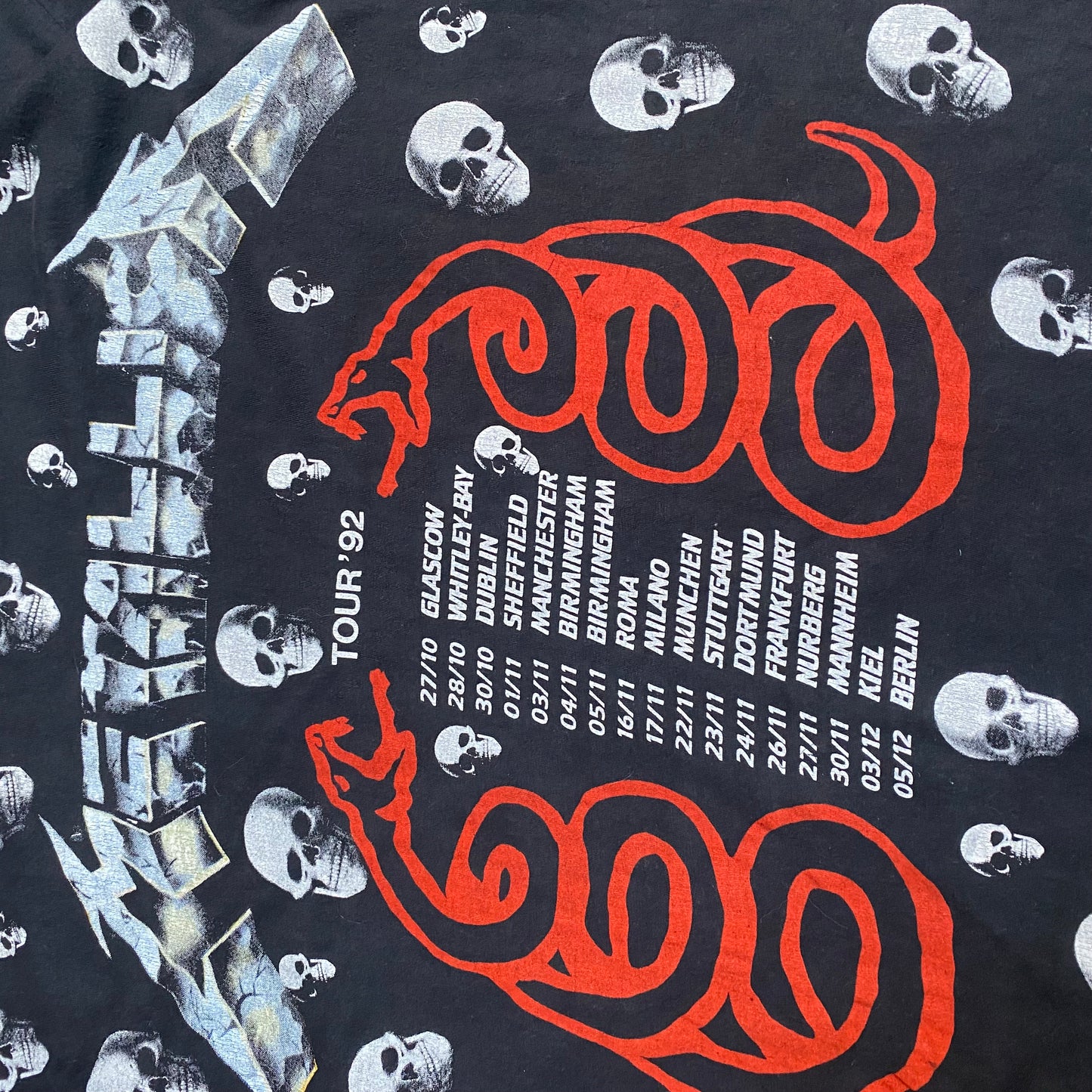 Metallica 1992 European Tour Tee