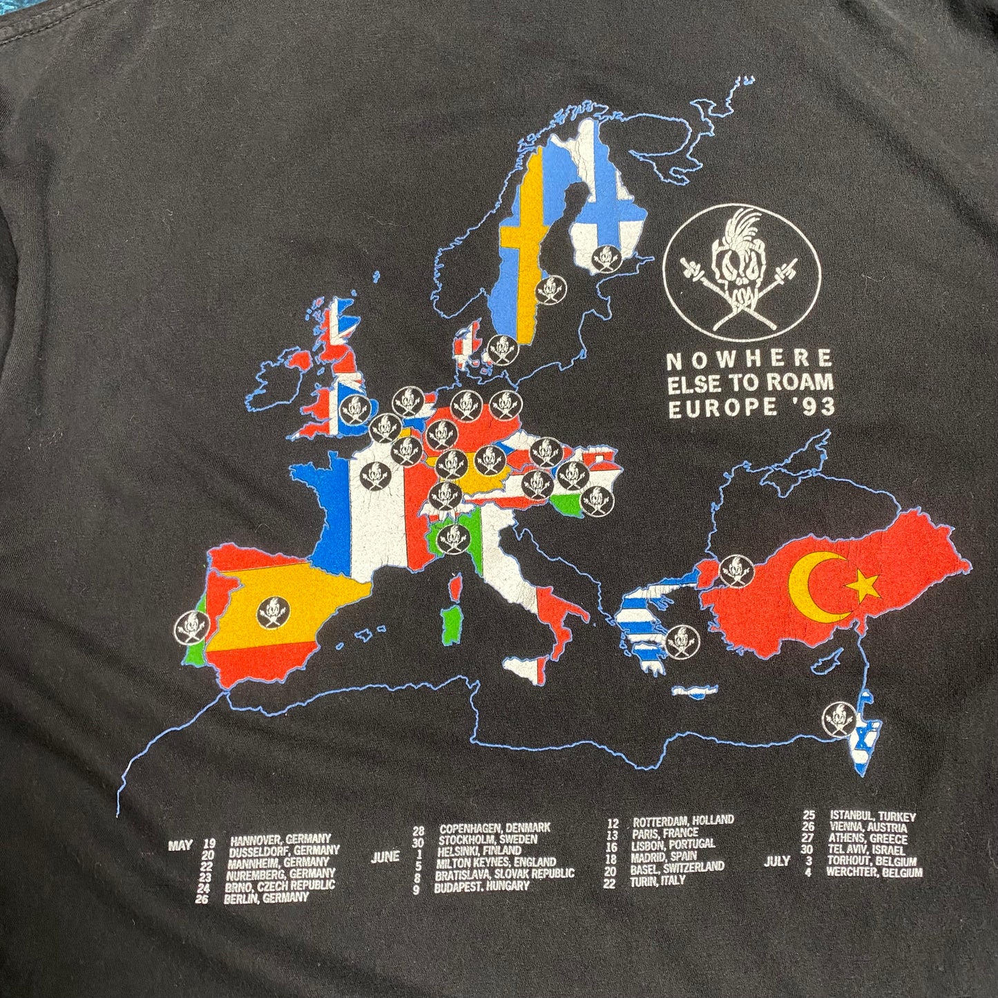 Metallica 1993 Nowhere Else To Roam Tee