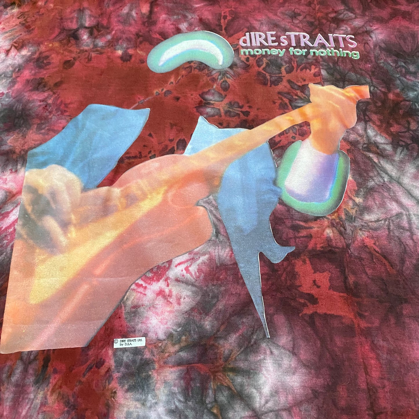 Dire Straits 90's Money For Nothing Tie Dye Long Sleeved Tee