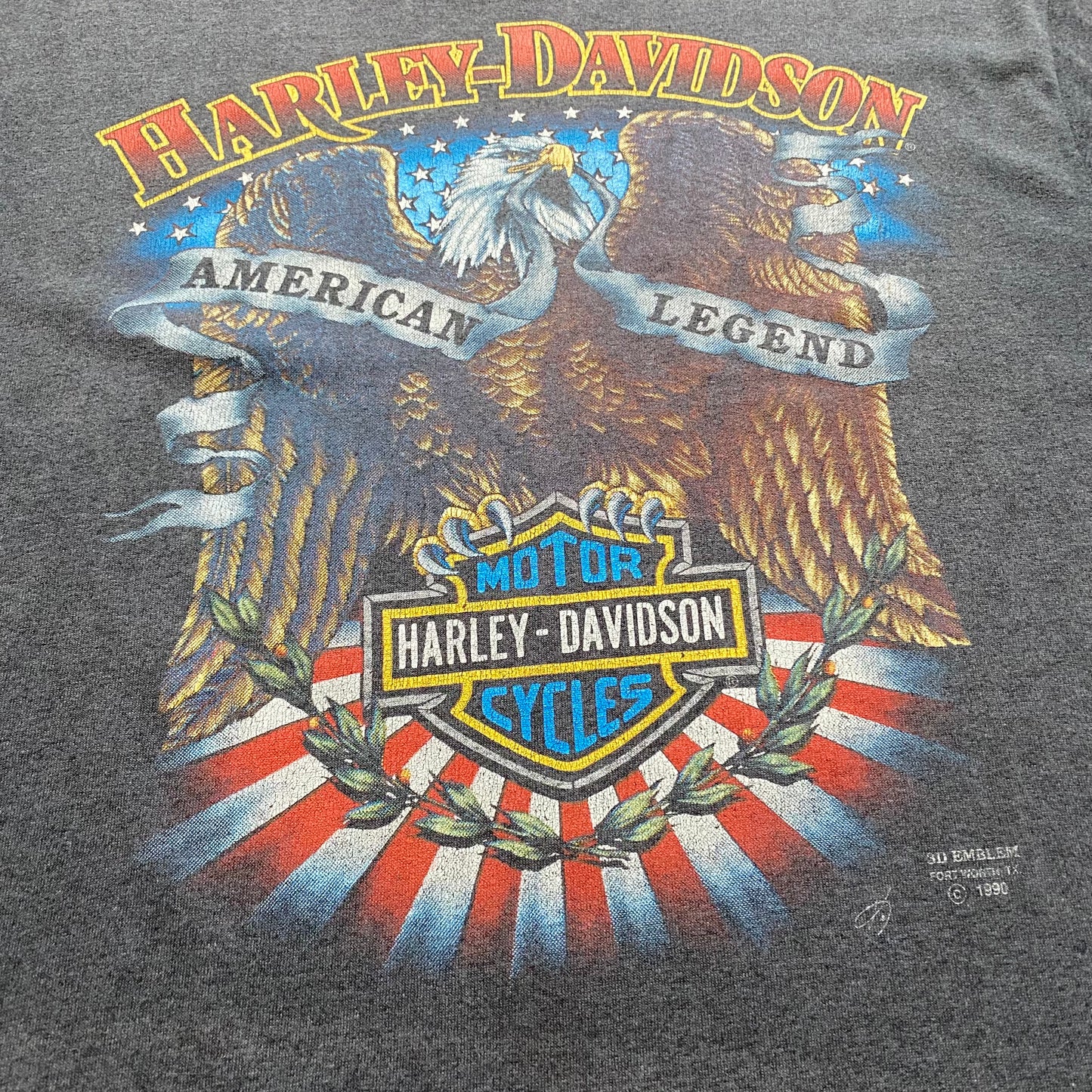 Harley Davidson 1990 American Legend 3D Emblem Tee