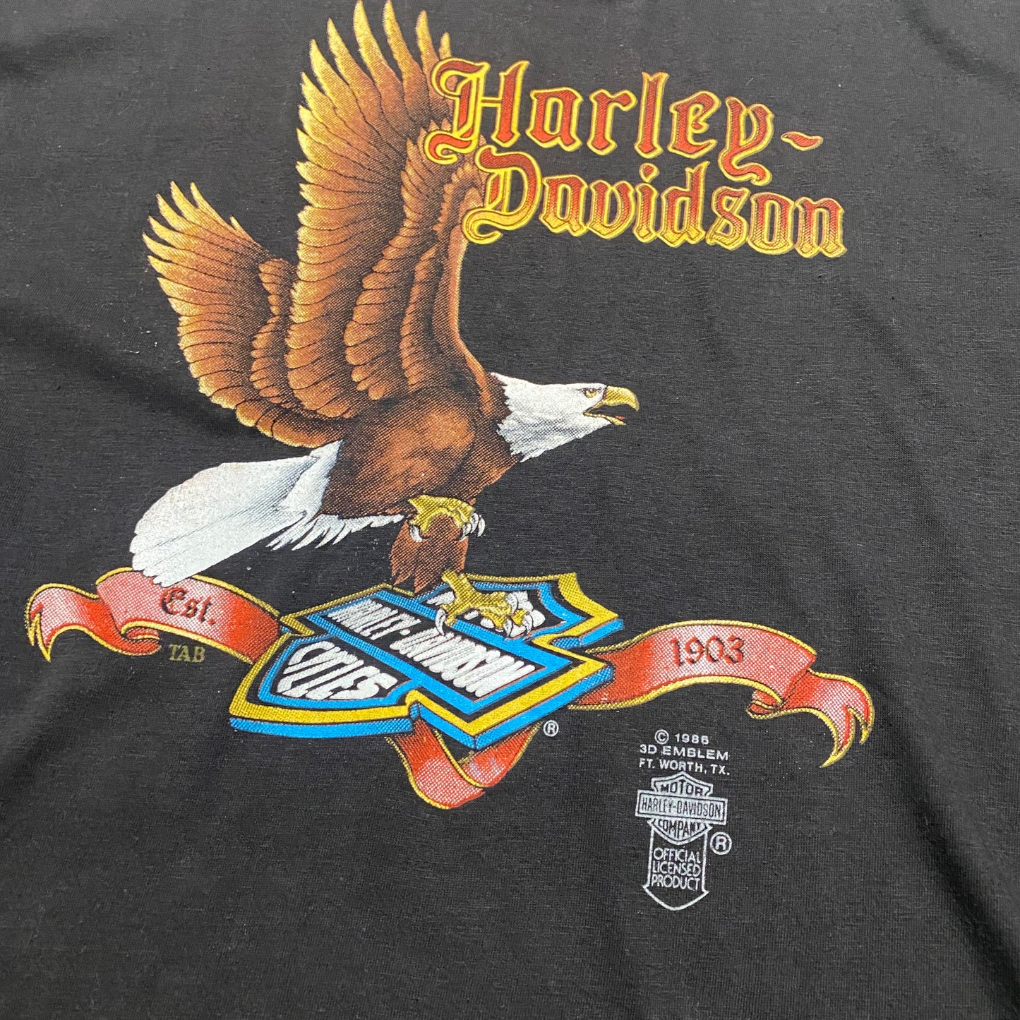 Harley Davidson 1986 Eagle 3D-Emblem Tee