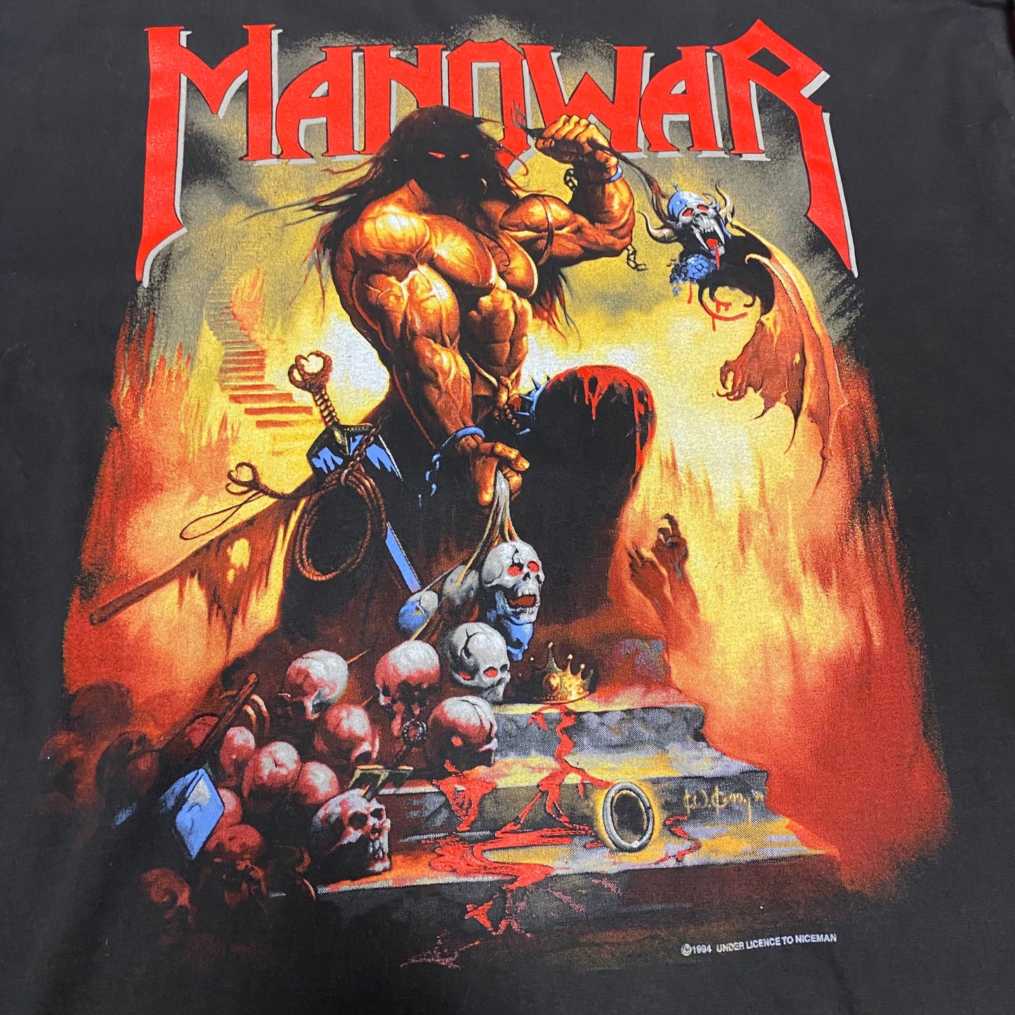 Manowar 1994 Agony And Ecstacy World Tour Long Sleeved Tee
