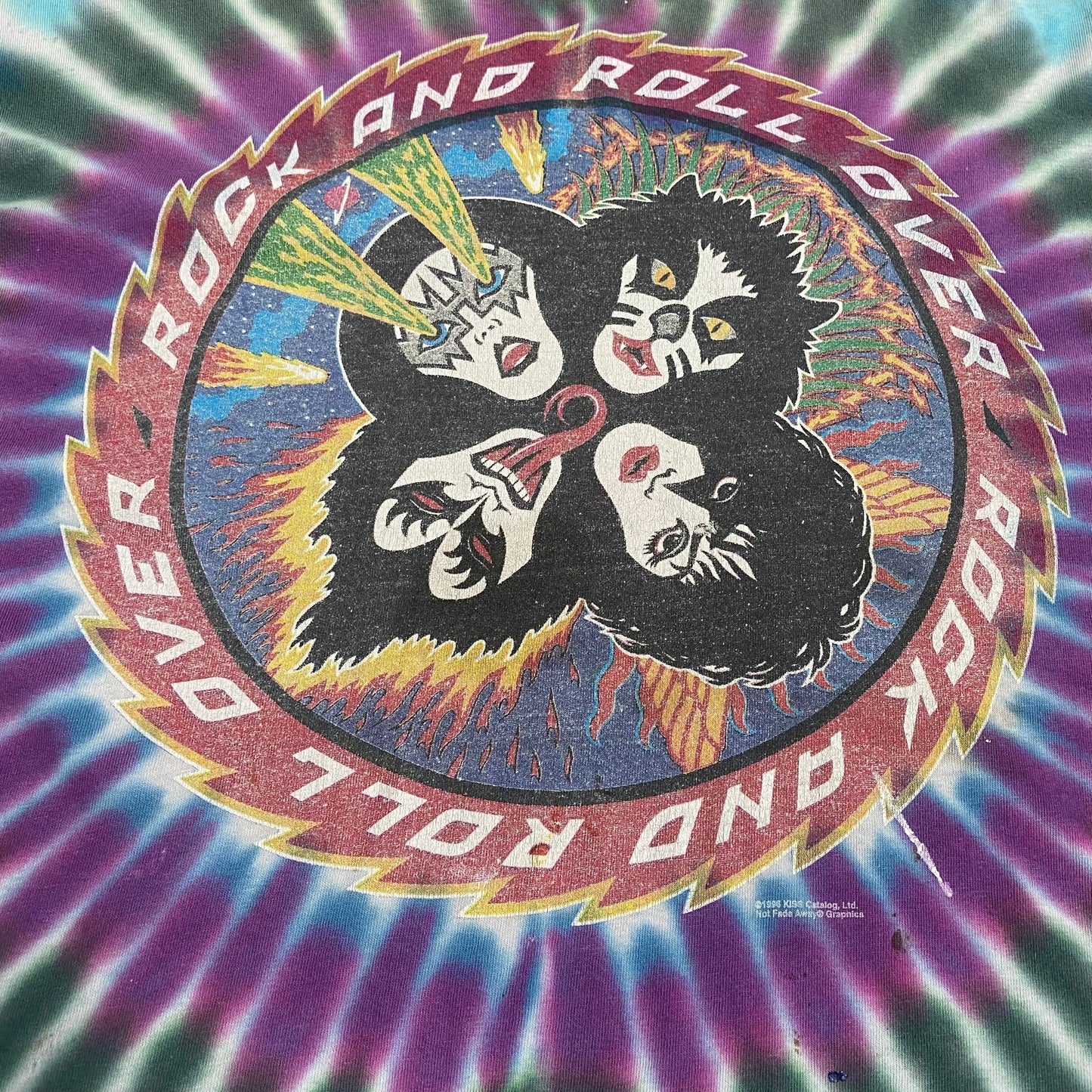 Kiss 1996 Rock And Roll Over Tie Dye Tee
