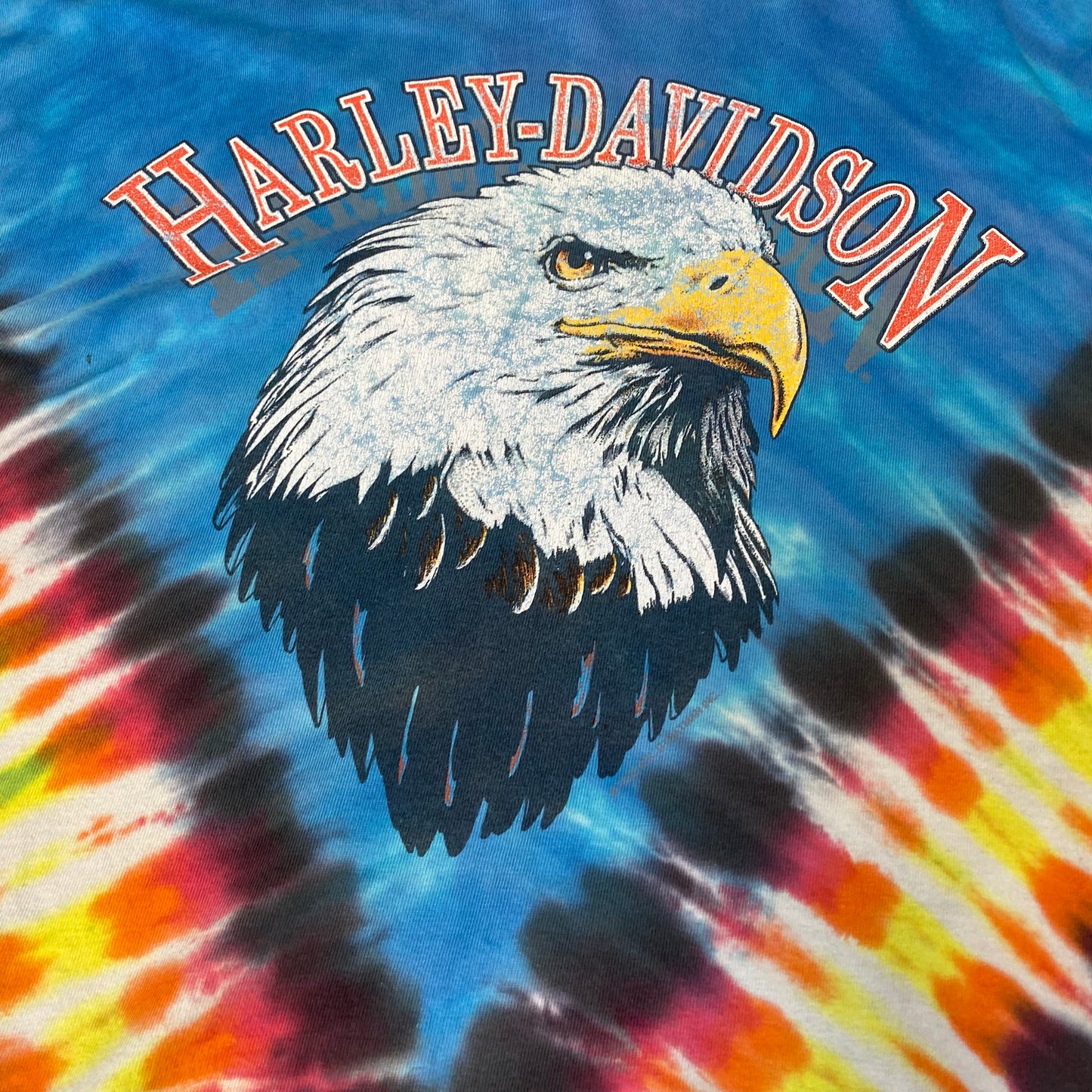 Harley Davidson Bald Eagle Tie Dye Longsleeved Tee