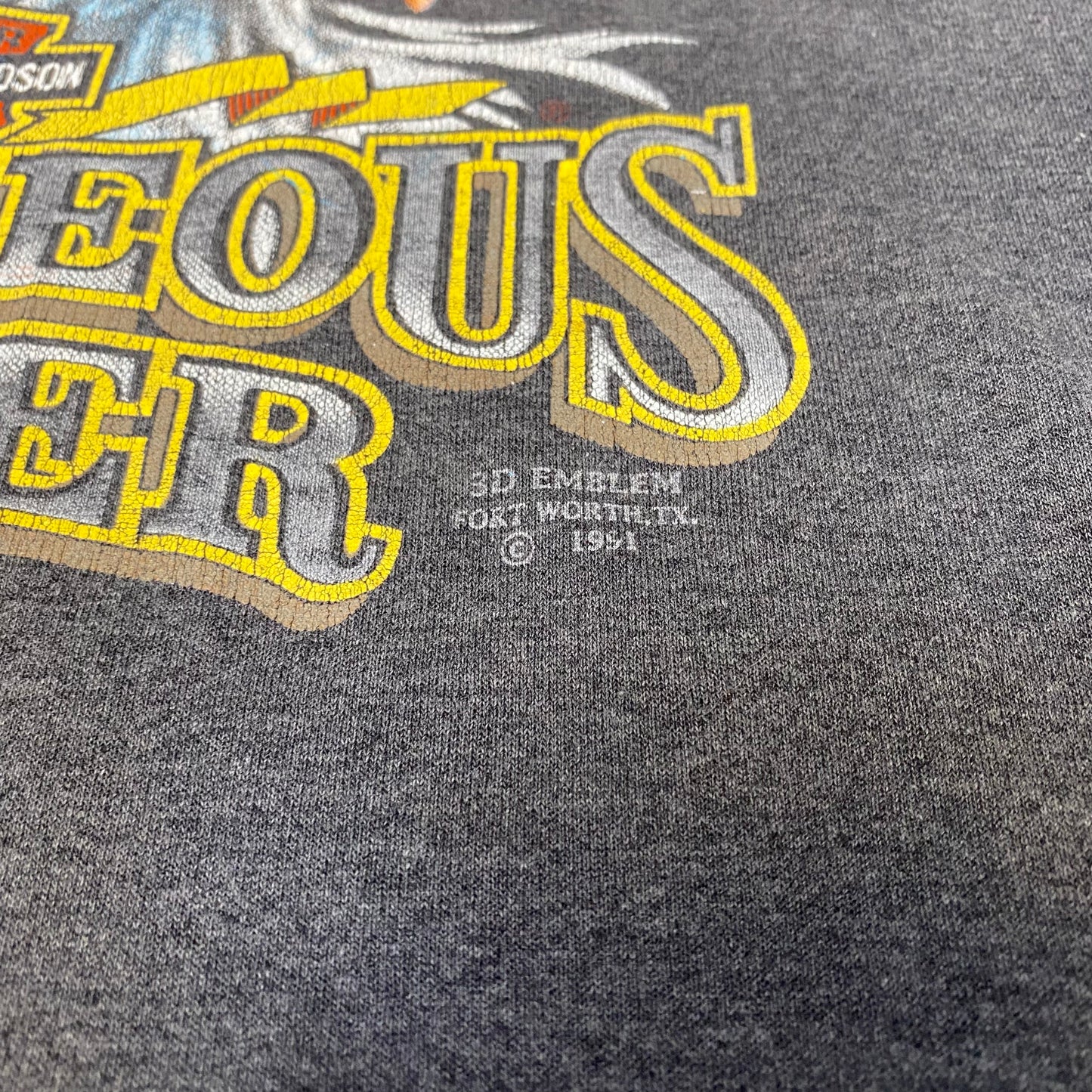 Harley Davidson 1991 Righteous Ruler 3D Emblem Tee