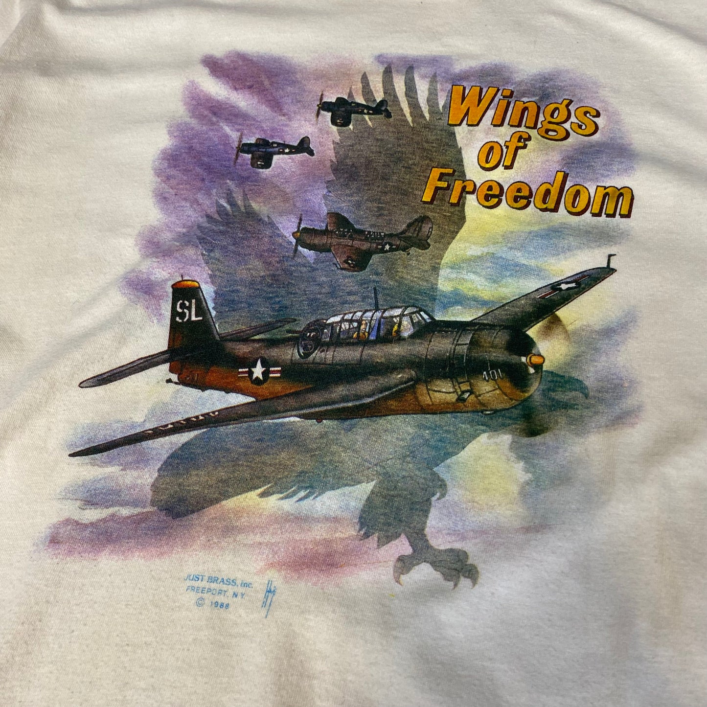 Wings Of Freedom WW2 1988 Just Brass Tee