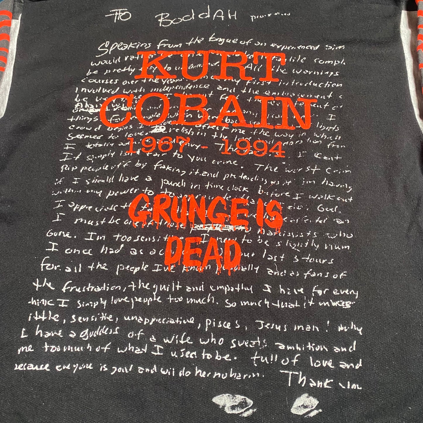 Kurt Cobain 90's Grunge Is Dead Memorial Hoodie