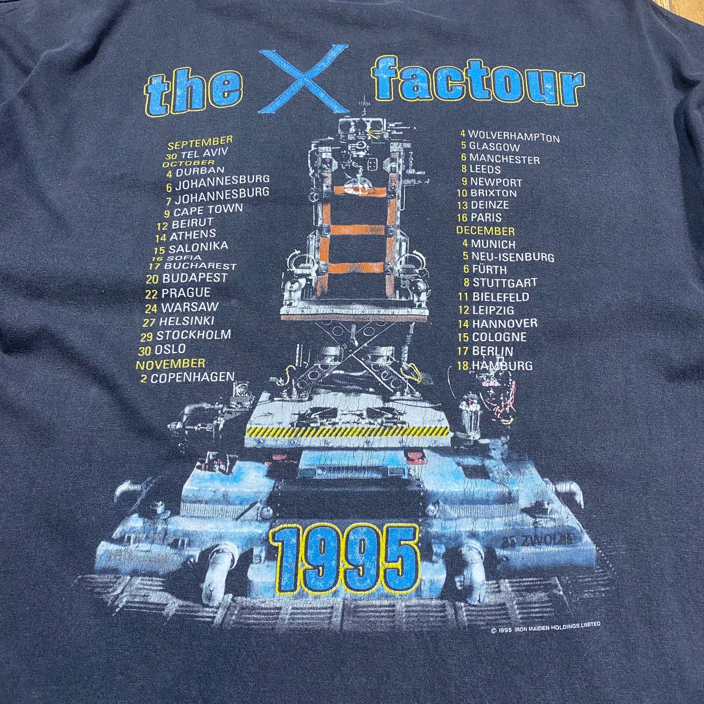 Iron Maiden 1995 X-Factor EU Tour Tee