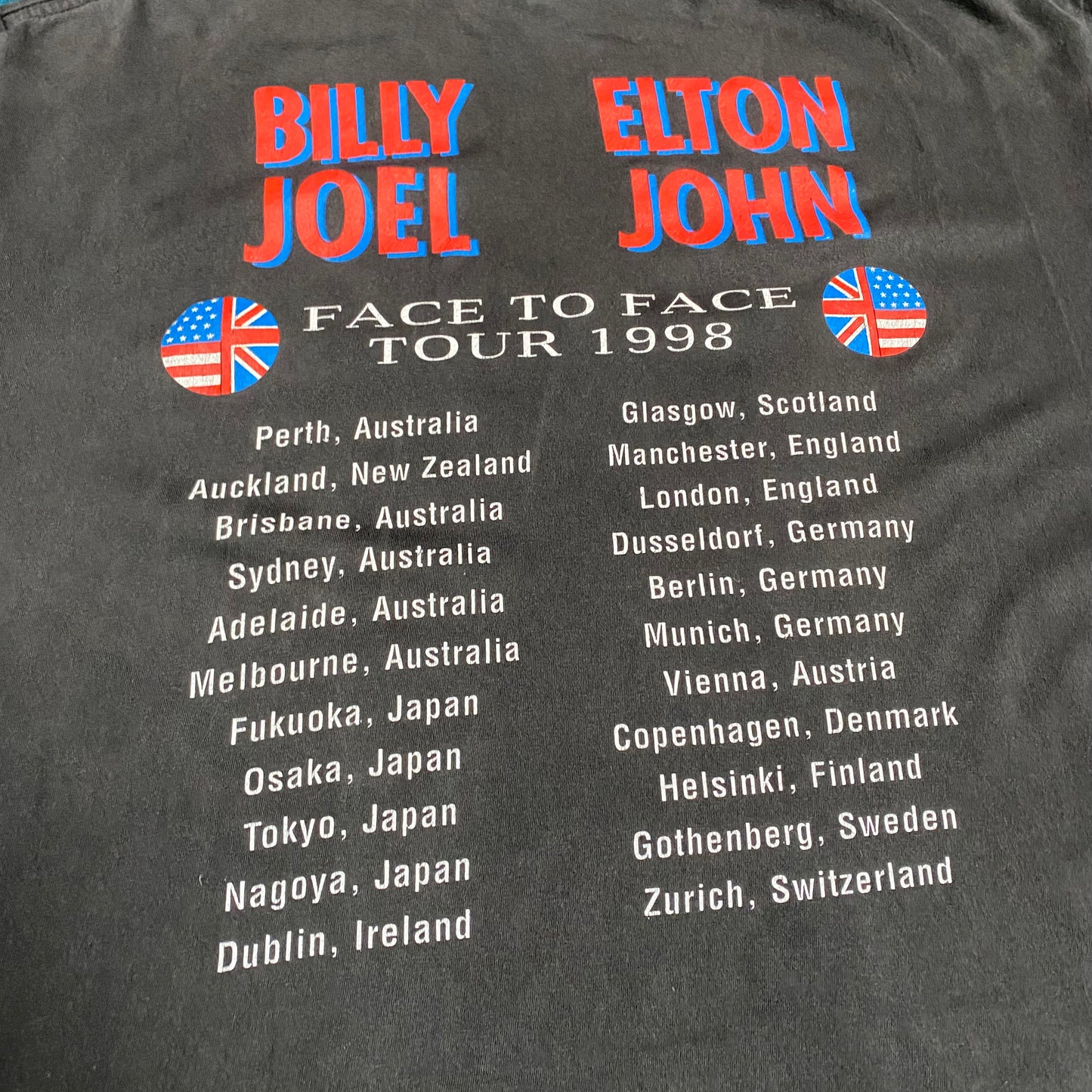 Elton John x Billy Joel 1998 Face To Face Tee