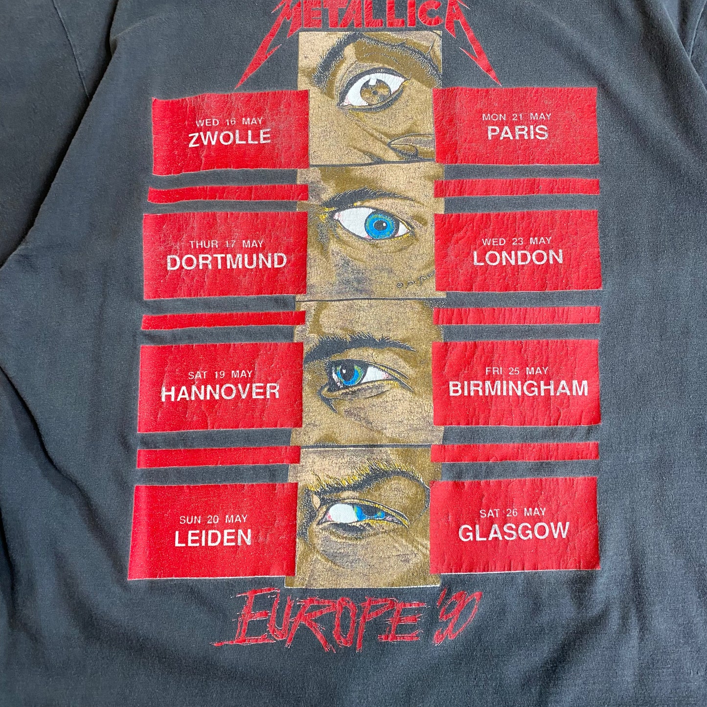 Metallica 1990 Europe Tour Tee