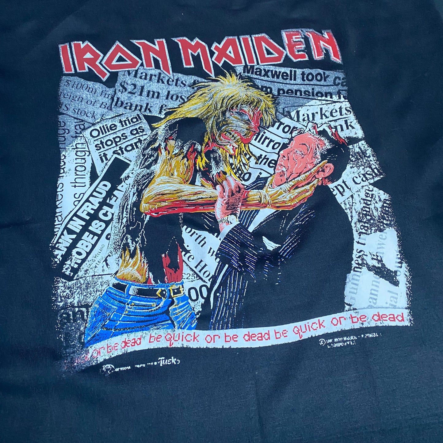 Iron Maiden 1992 Be Quick Or Be Dead Bootleg Tee