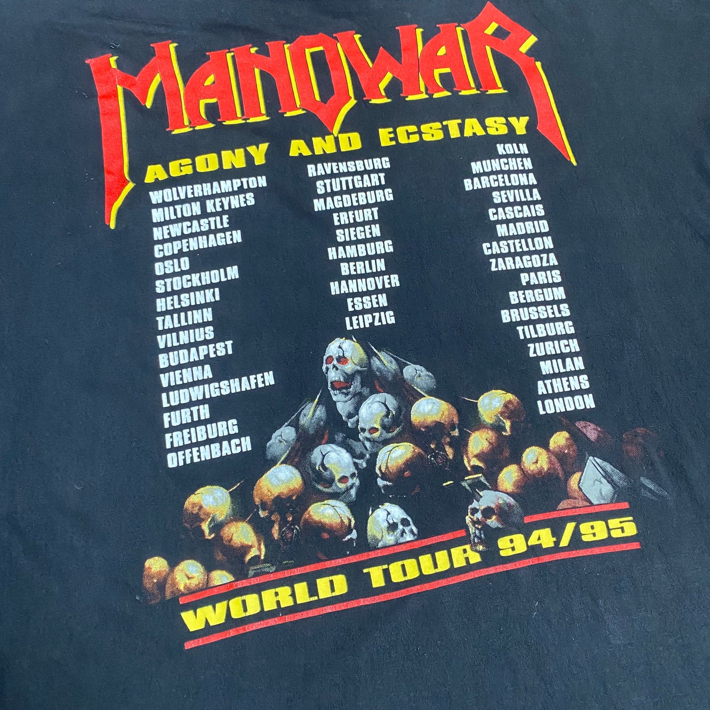 Manowar 1994 Agony And Ecstacy World Tour Tee