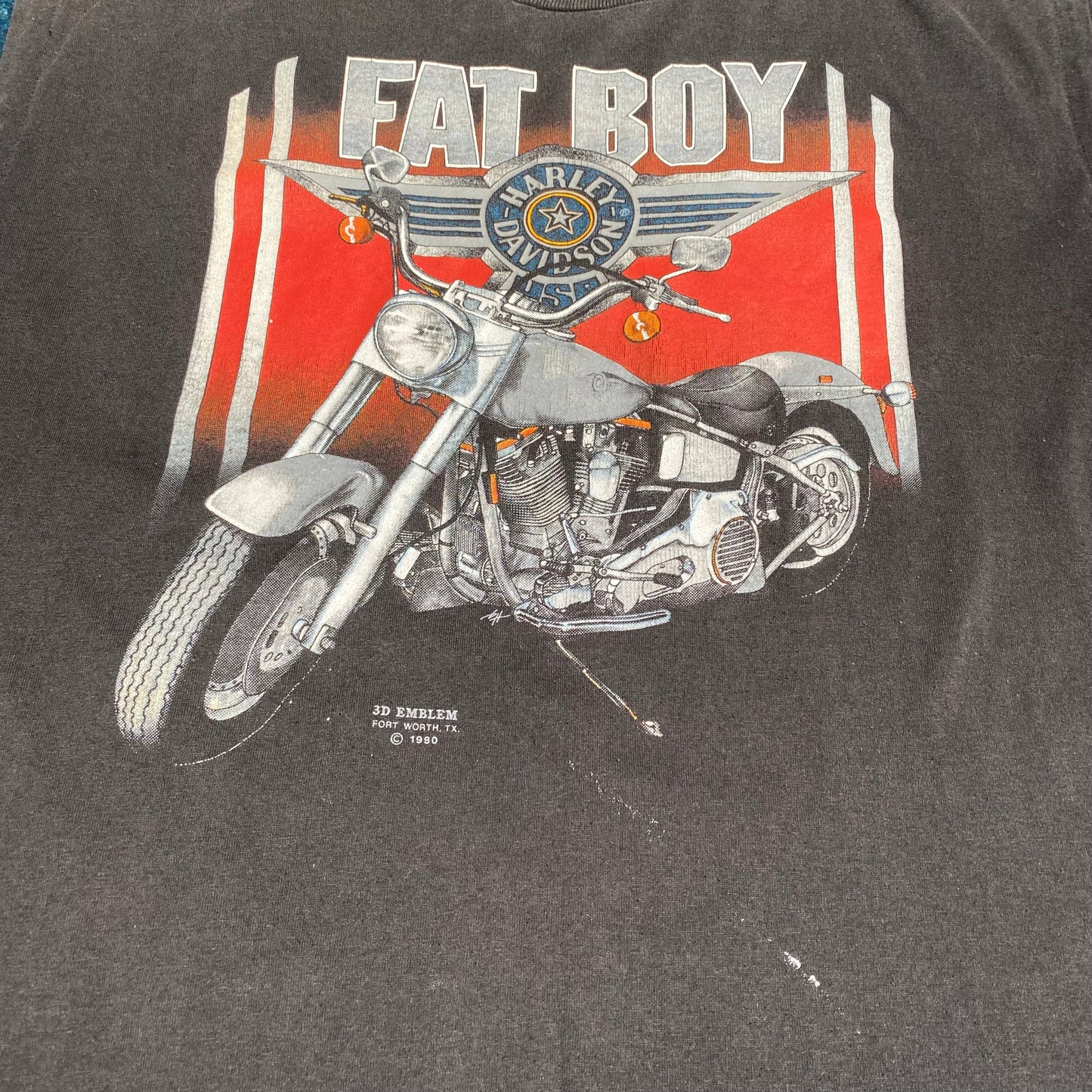 Harley Davidson 1990 Fat Boy 3D-Emblem Tanktop