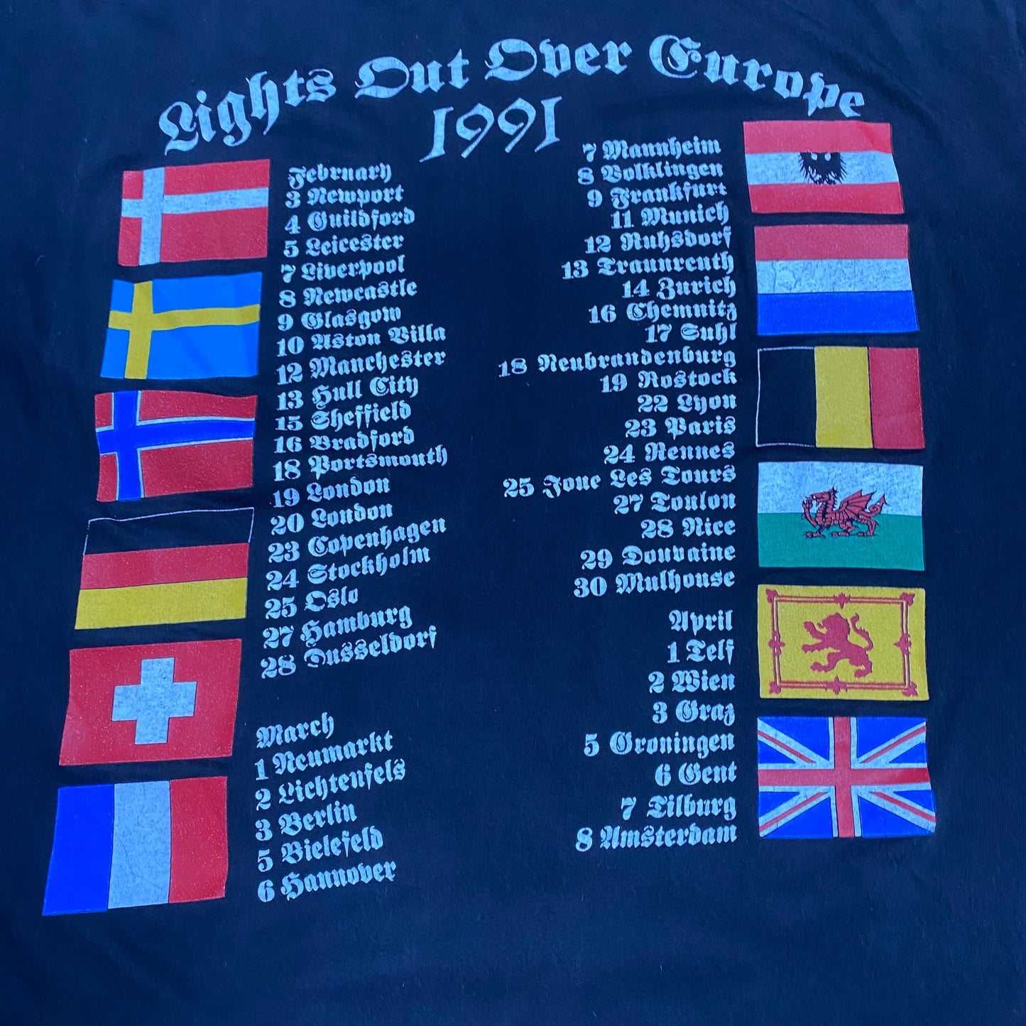 Motörhead 1991 Lights Out Over Europe 1916 Tee