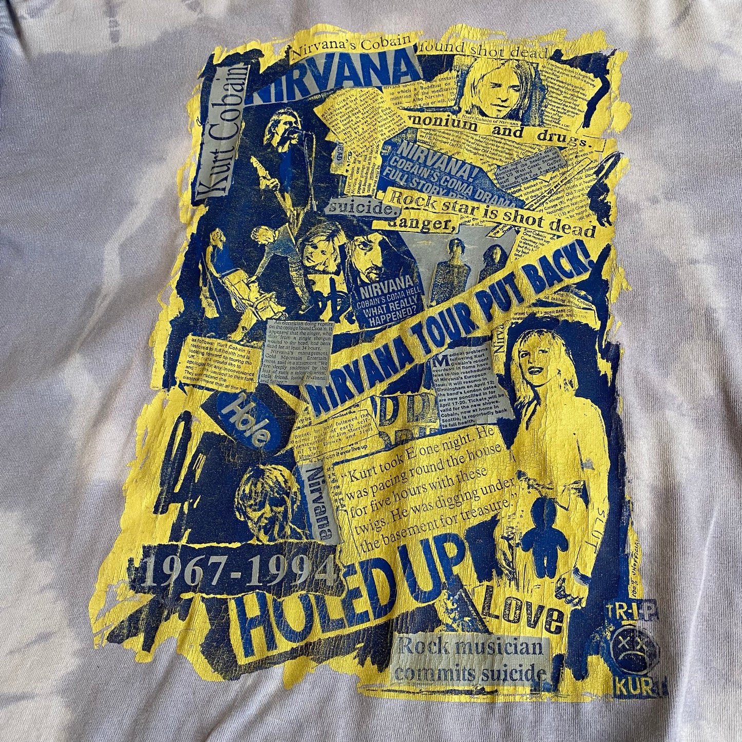 Nirvana 90's Holed Up Memorial Longsleeved Tie Dye Tee
