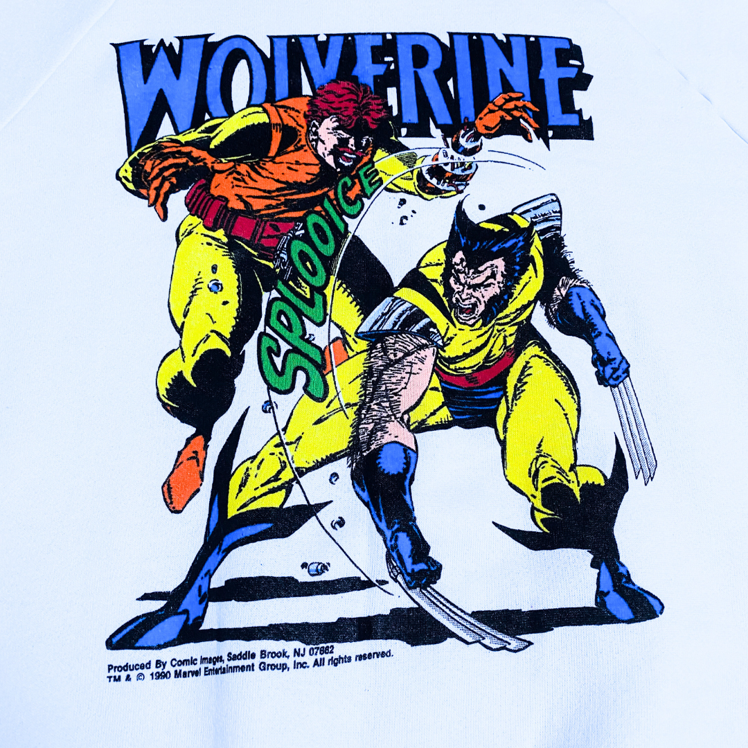 Wolverine 1990 X-Men Marvel Comics Raglan Crewneck