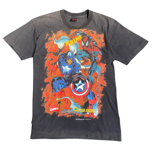 Spiderman & Captain America 1997 Marvel Tee