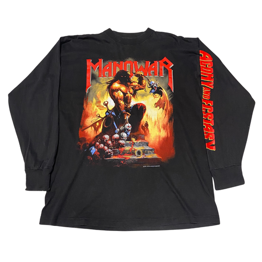 Manowar 1994 Agony And Ecstacy World Tour Long Sleeved Tee
