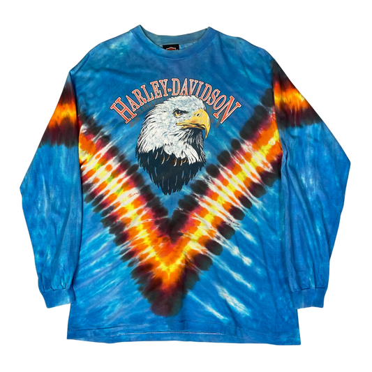 Harley Davidson Bald Eagle Tie Dye Longsleeved Tee