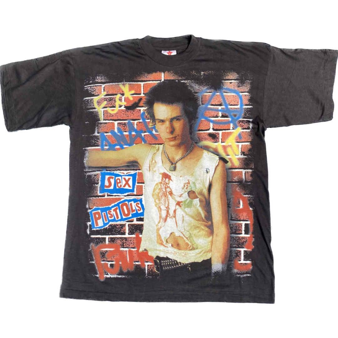 Sex Pistols 90's Sid Vicious Brick Wall European Bootleg Tee