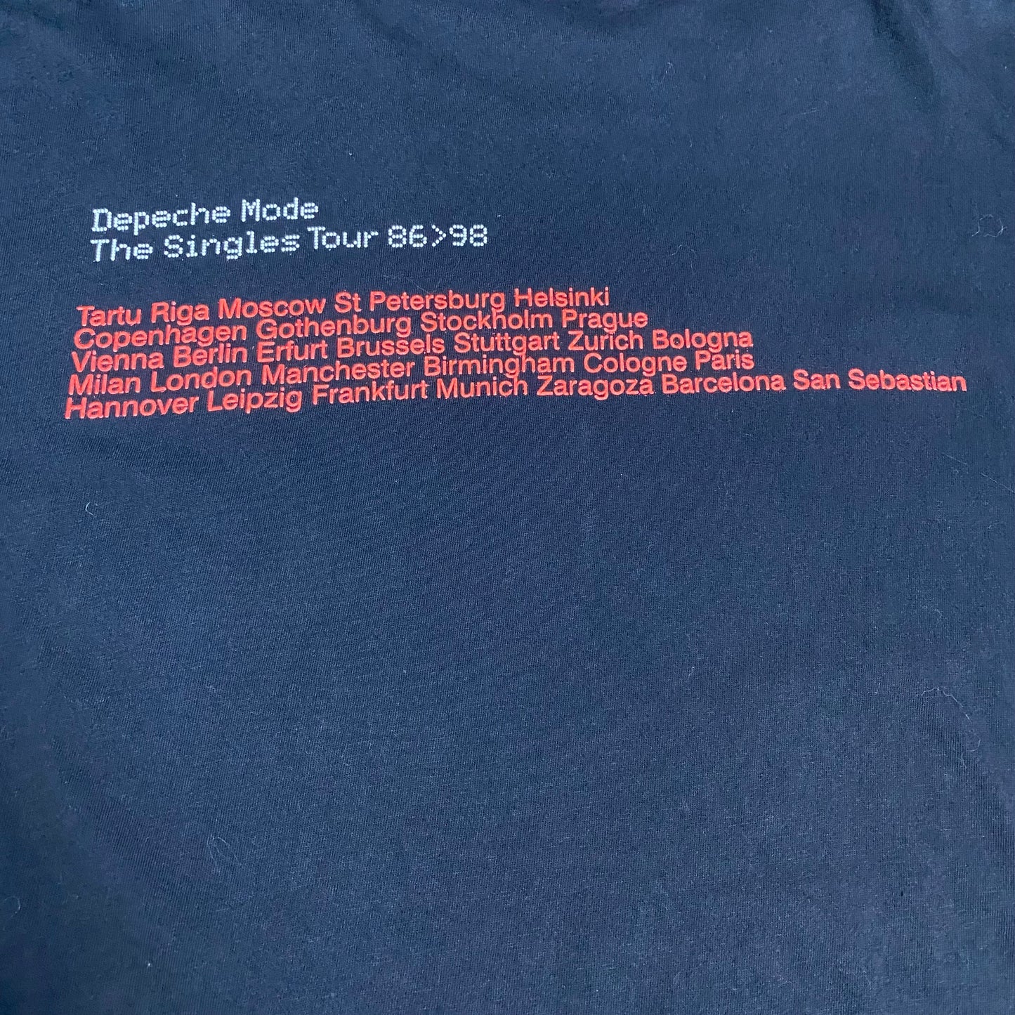 Depeche Mode 1998 The Singles Tour Tee