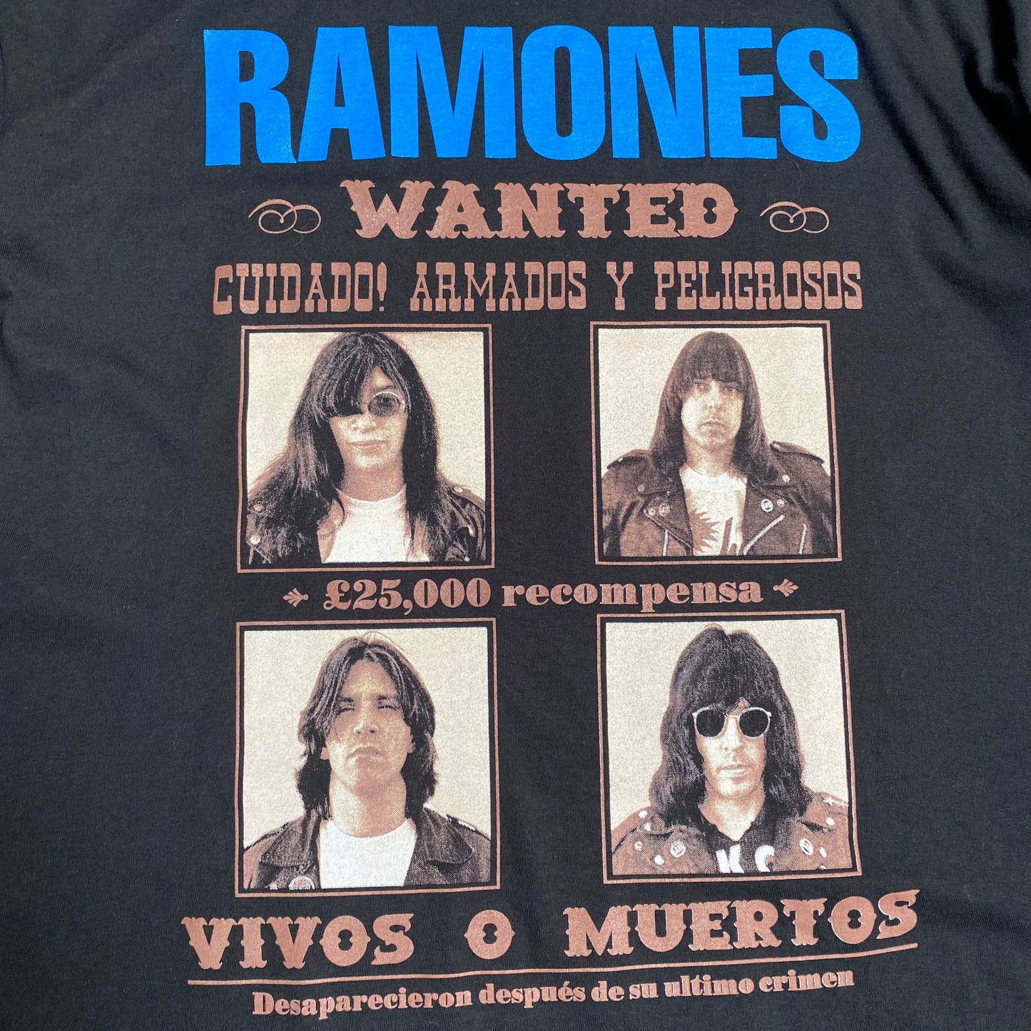 Ramones 1996 Wanted Adios Amigos Tee