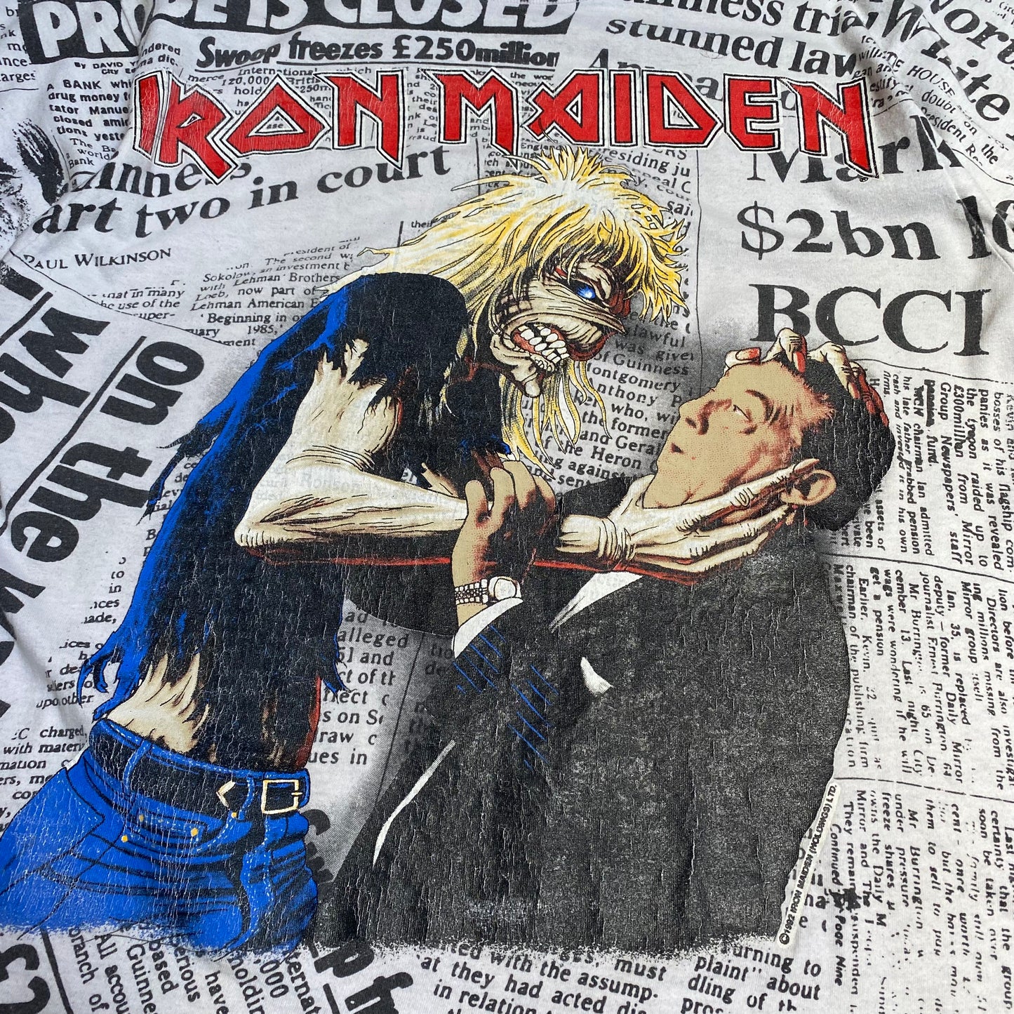 Iron Maiden 1992 Newspaper All Over Print Tee