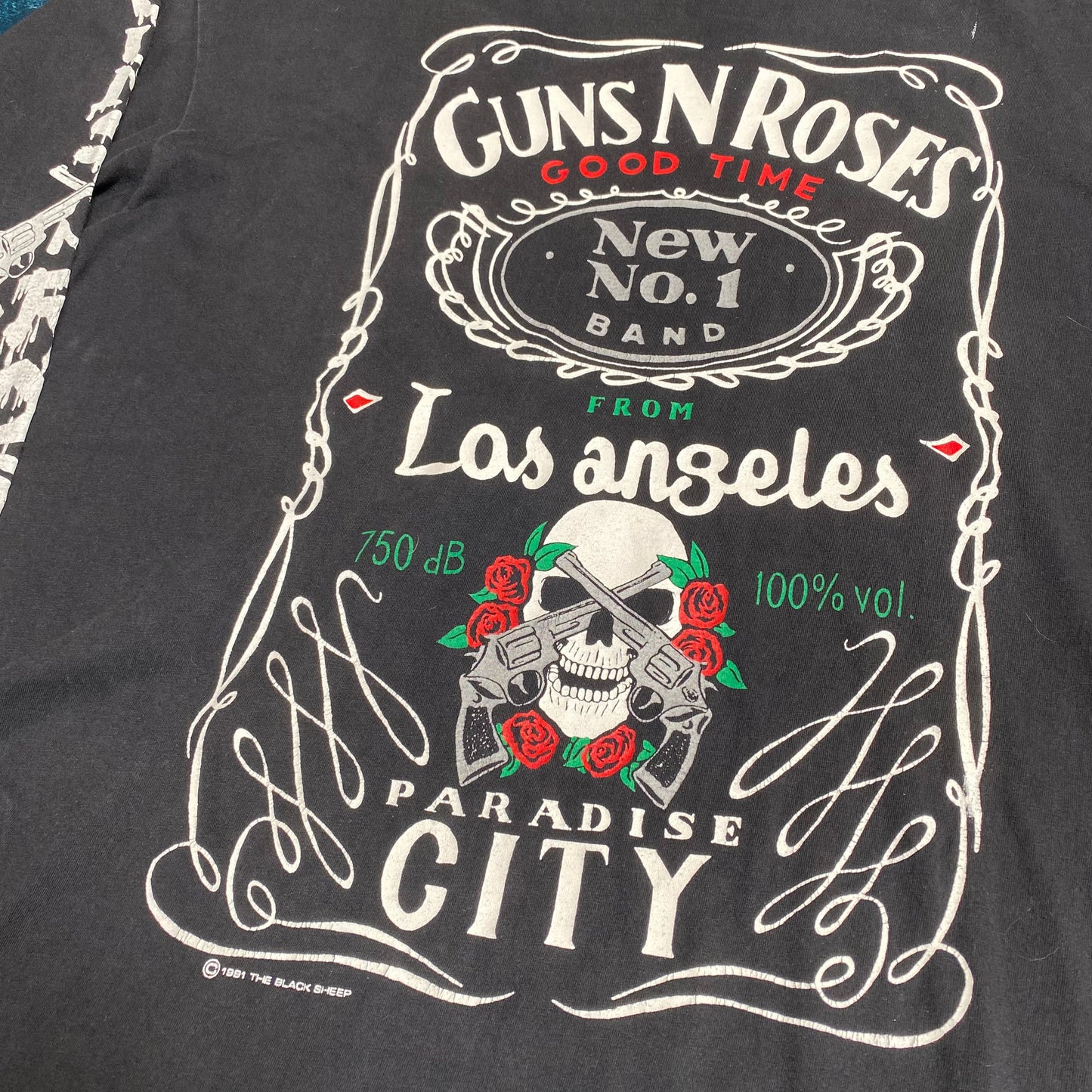 Gun's N Roses 1991 Black Sheep Jack Daniels Longsleeved Tee