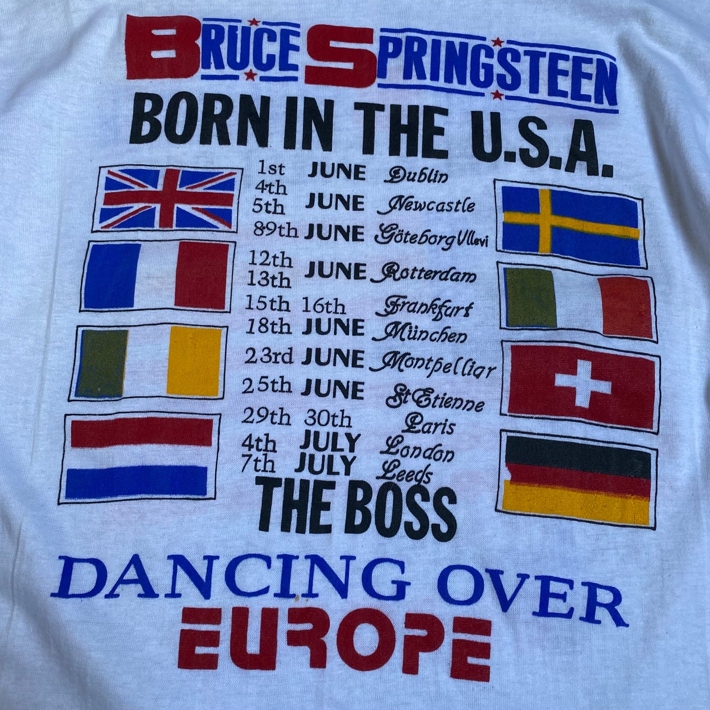 Bruce Springsteen And The E Street Band 1984 Dancing Over Europe Tee