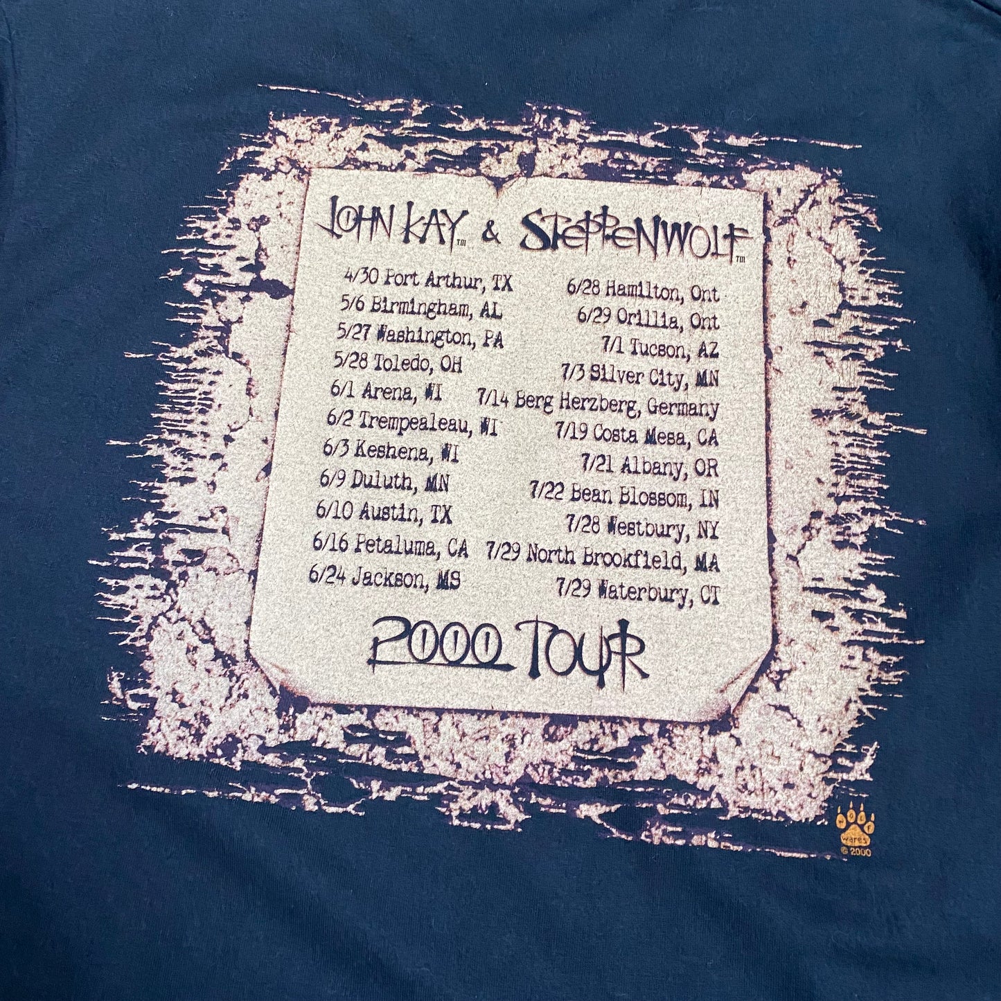 John Kay & Steppenwolf 2000 Tour Tee