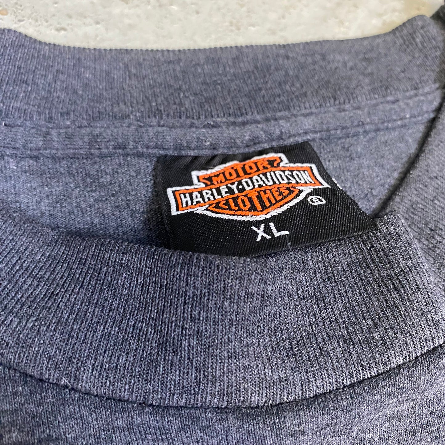 Harley Davidson 1991 Wolf 3D Emblem Tee Grey