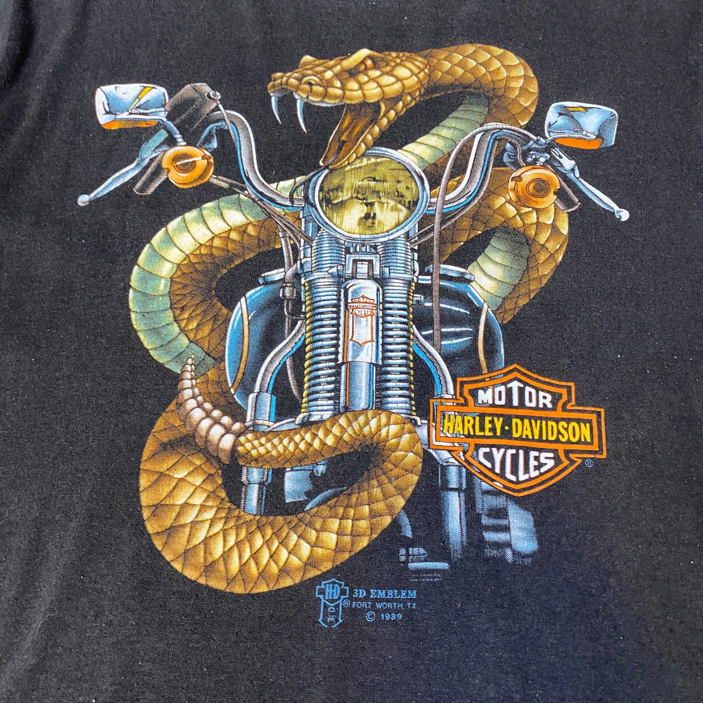 Harley Davidson 1989 Snake 3D Emblem Tee