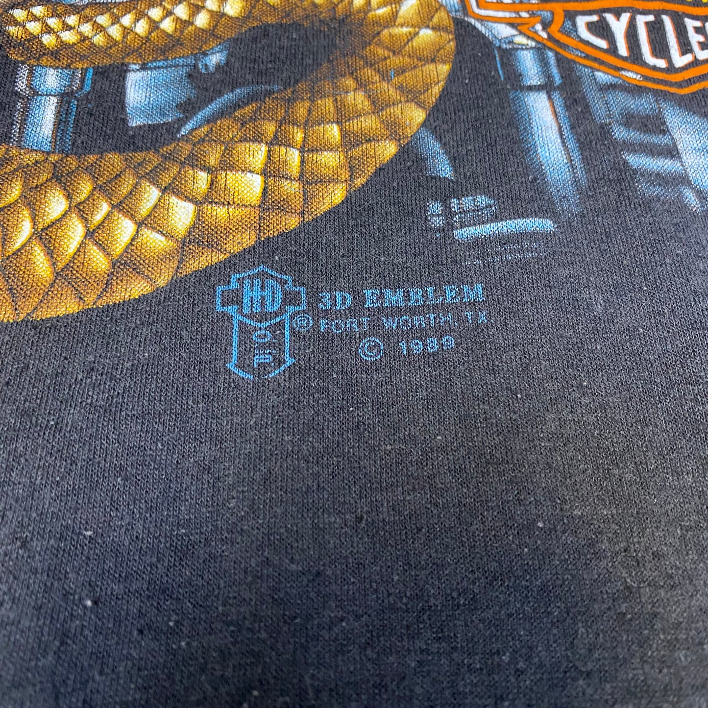 Harley Davidson 1989 Snake 3D Emblem Tee