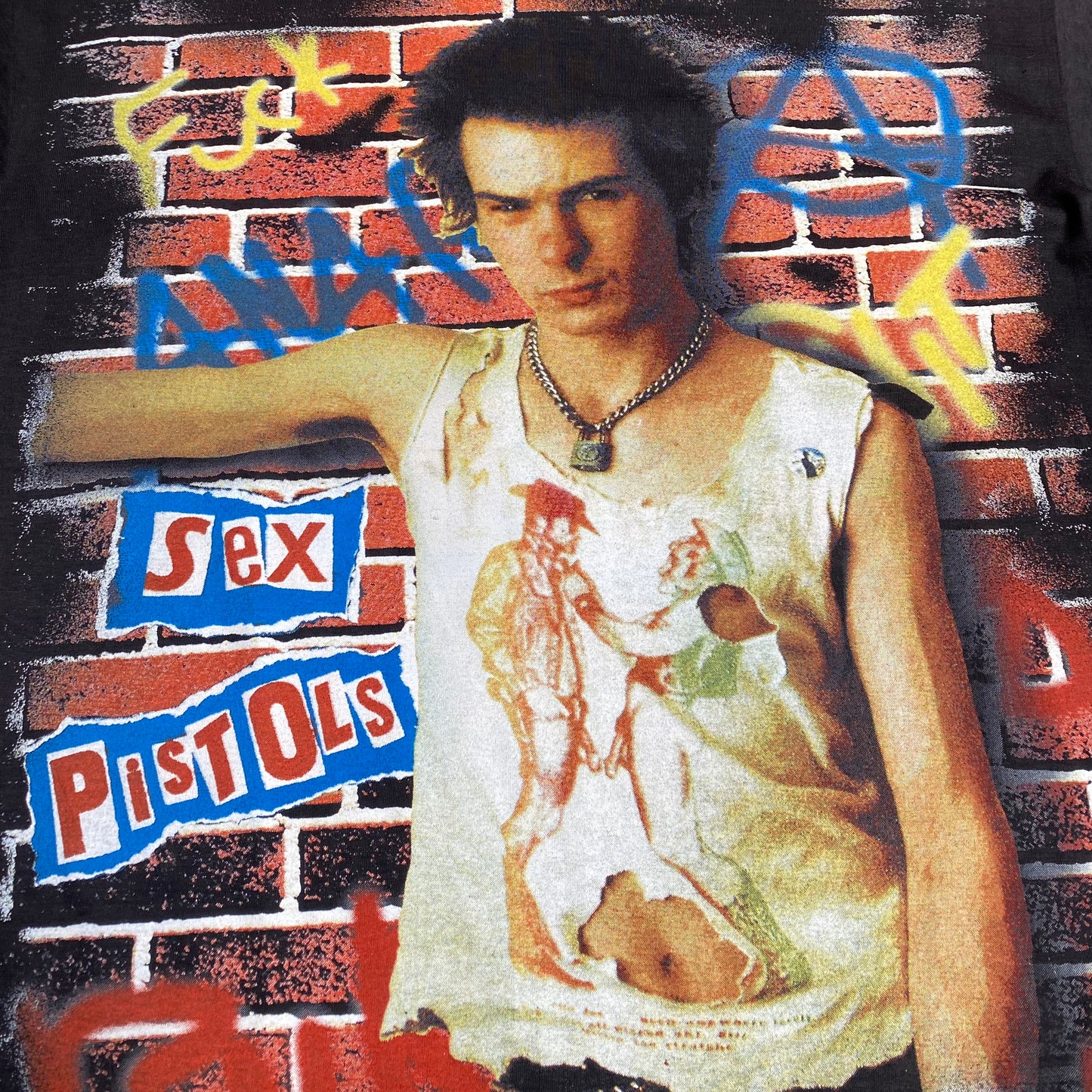 Sex Pistols 90's Sid Vicious Brick Wall European Bootleg Tee