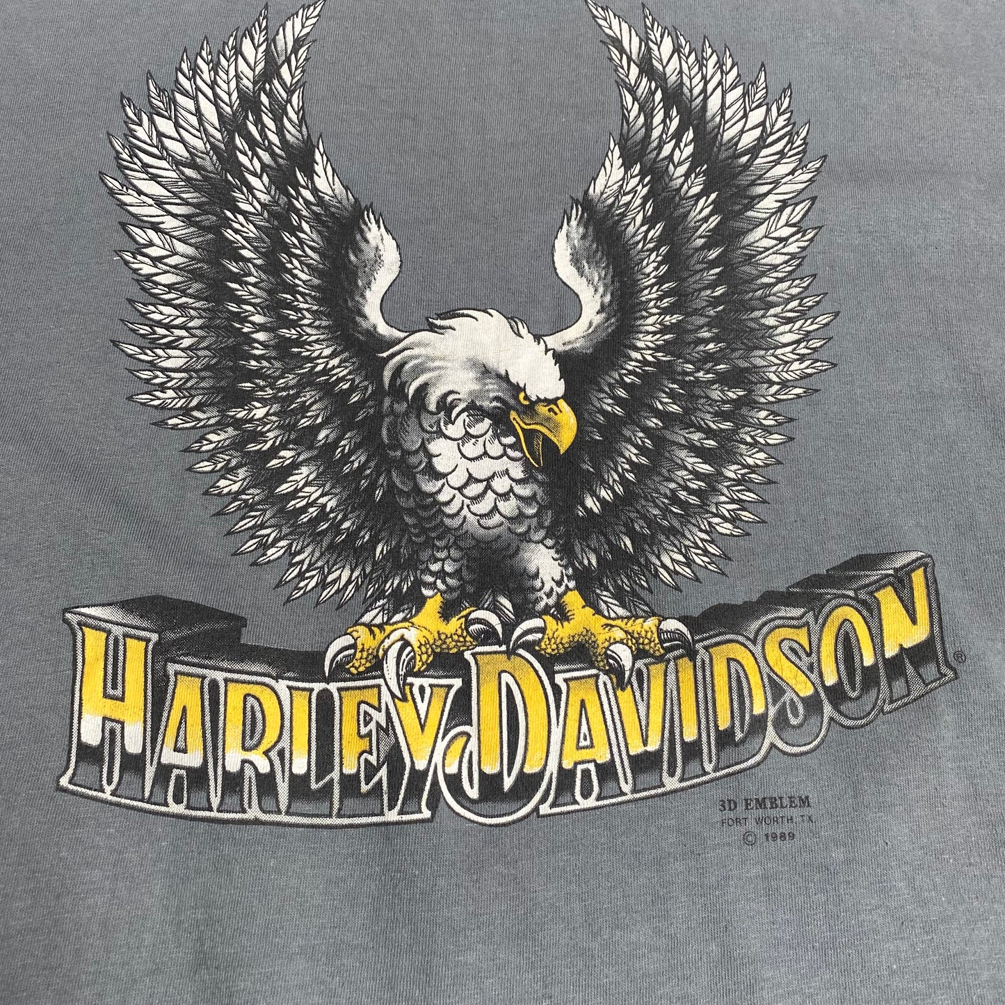 Harley Davidson 1989 3D Emblem Eagle Tee