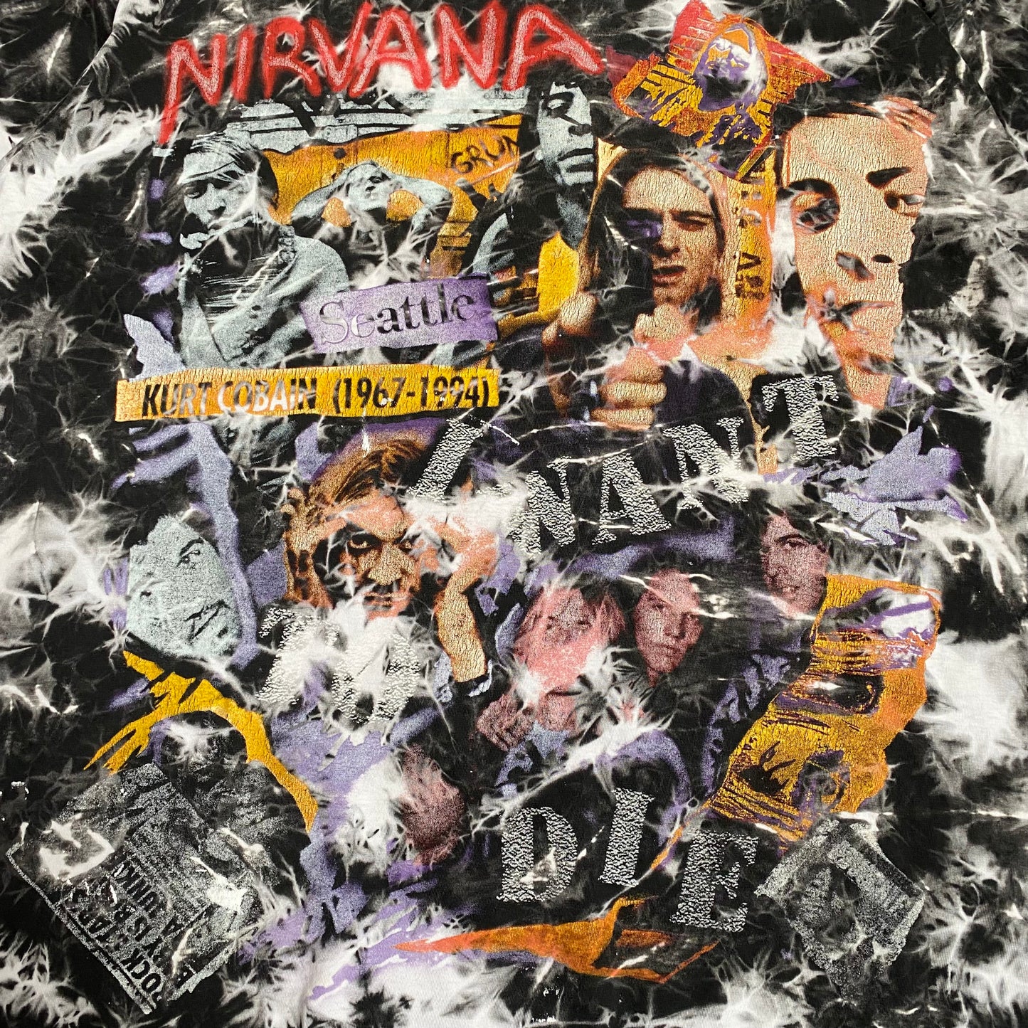 Nirvana 90's I Want To Die / Why? Tie Dye Tee