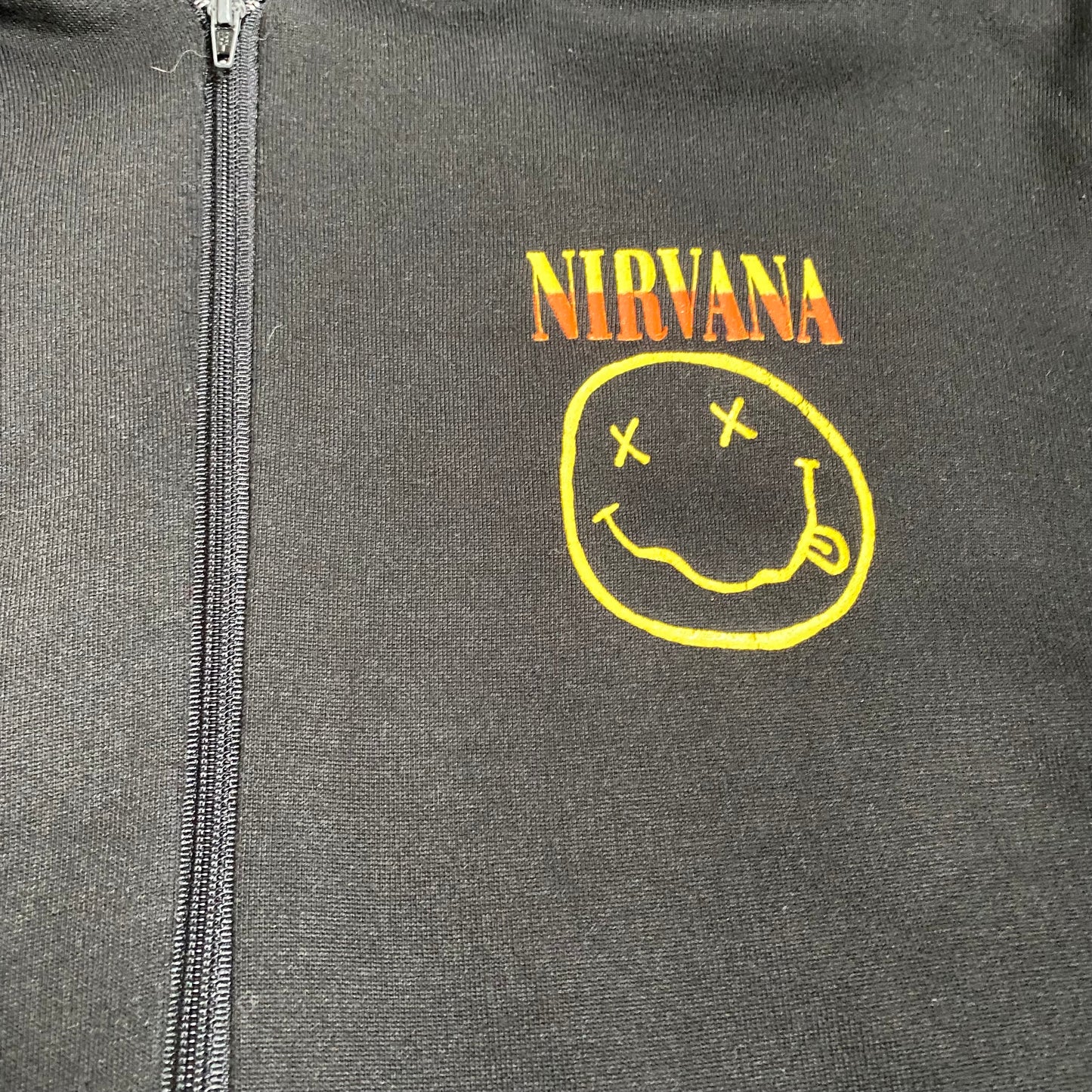 Nirvana 90's Smiley Zip Up Hoodie