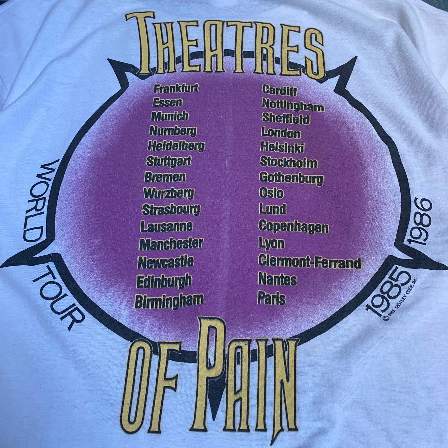 Mötley Crüe 1985 Theatres Of Pain Tee