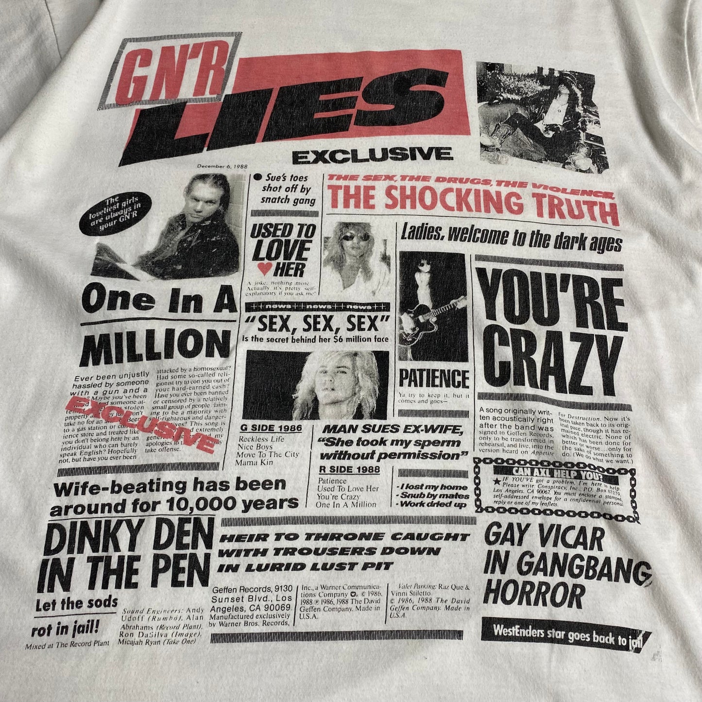 Guns 'N Roses 1988 Lies Tee