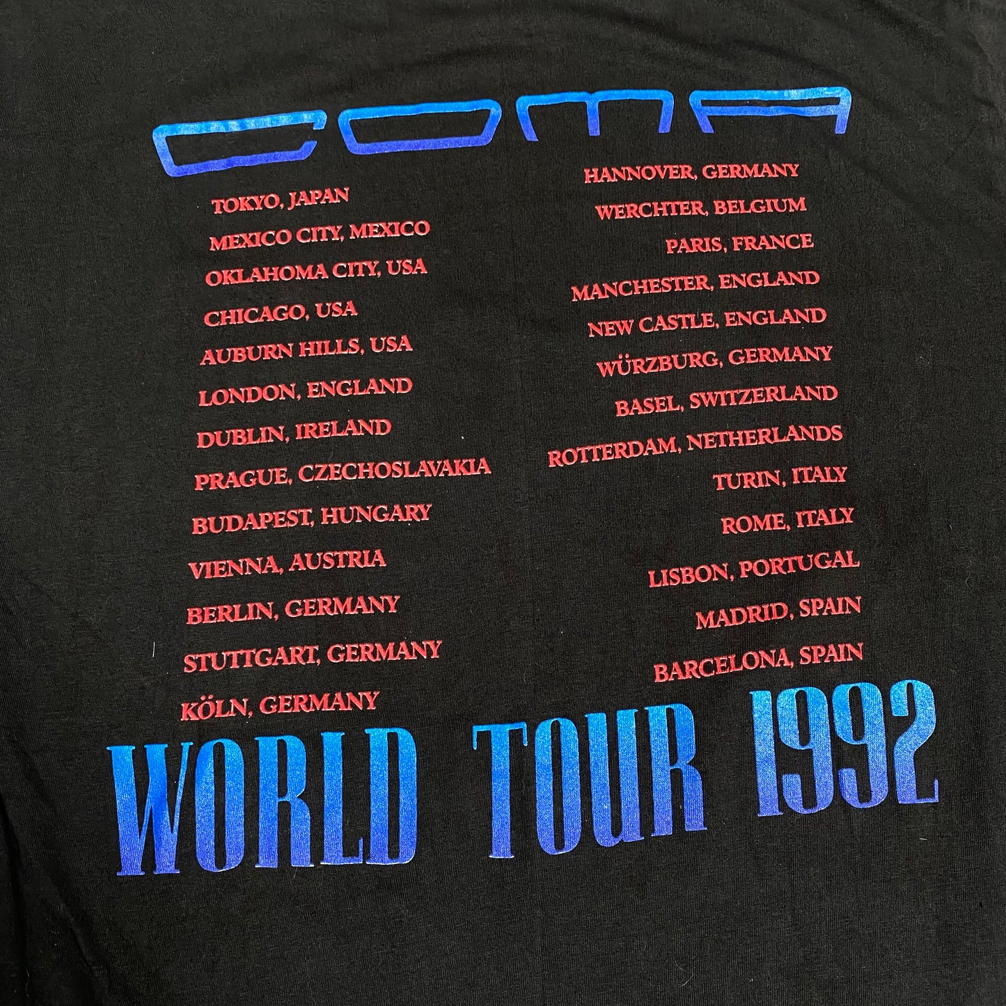 Guns 'N Roses 1992 Coma World Tour Tee