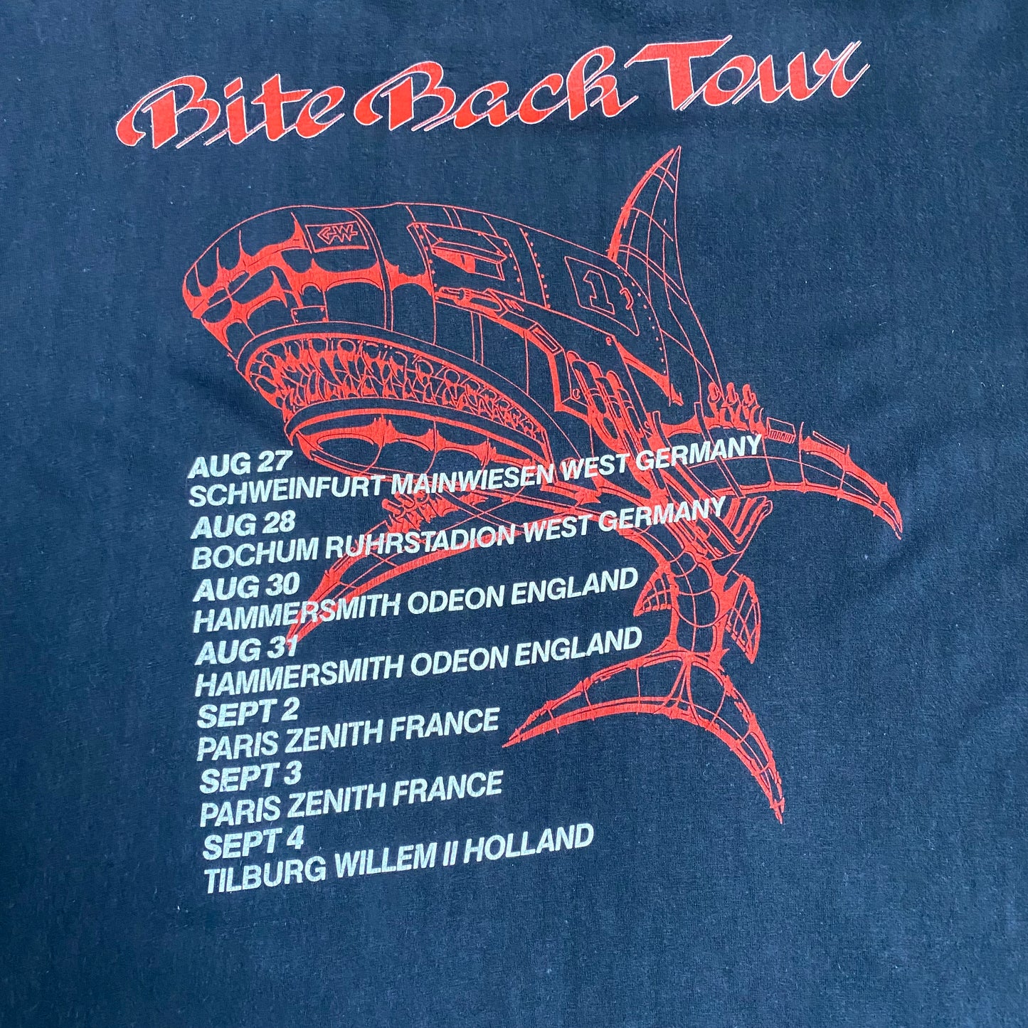 Great White 1988 Bite Back Tour Tee