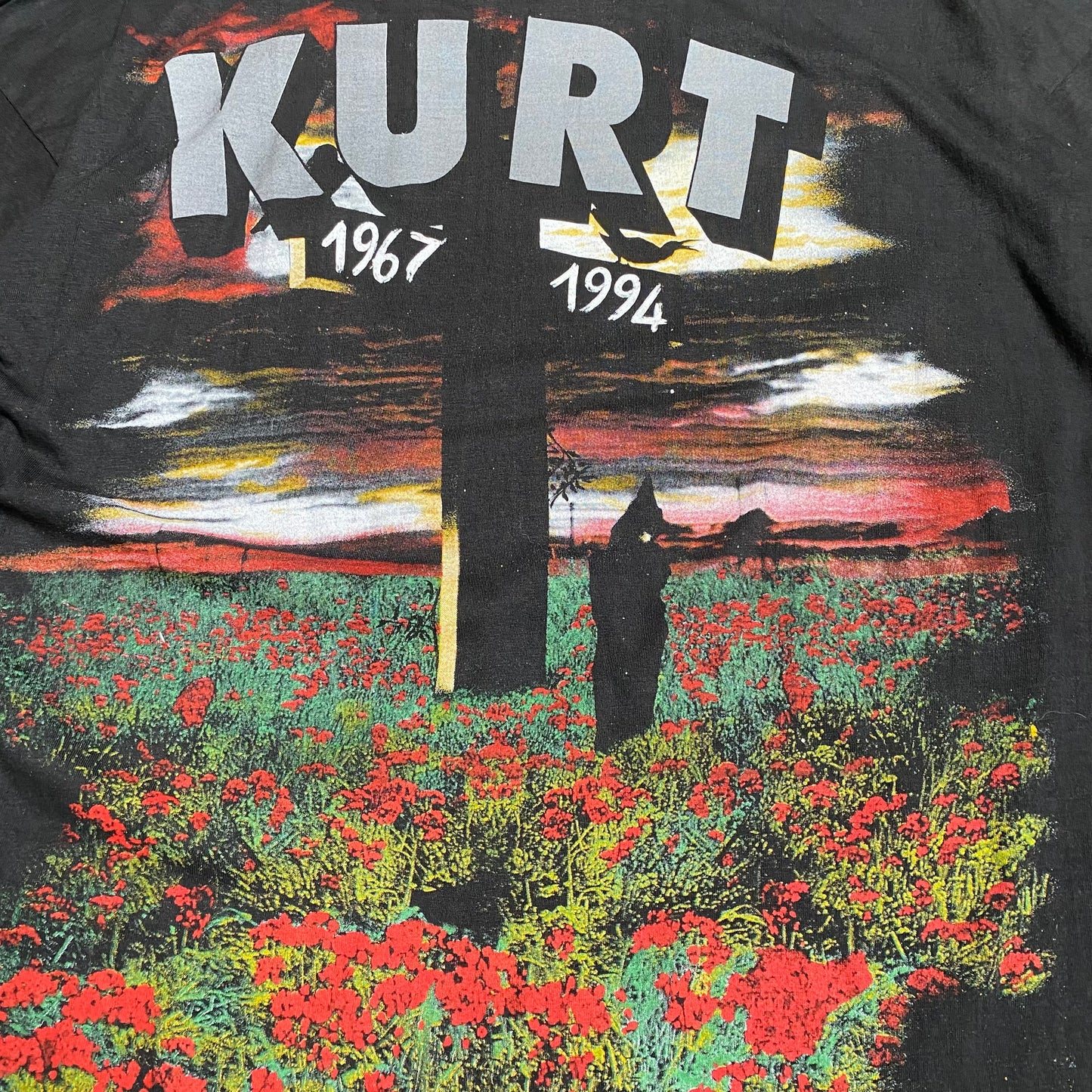 Kurt Cobain 90's Face/Cross Memorial Tee