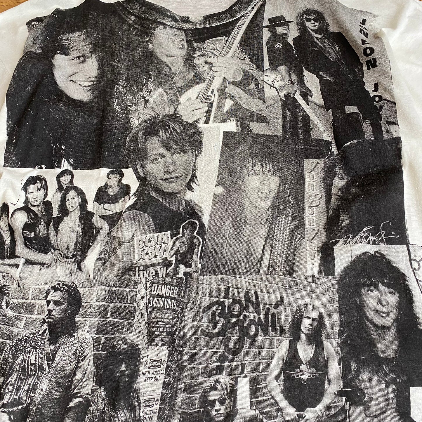 Bon Jovi 90's All Over Print Collage Tee