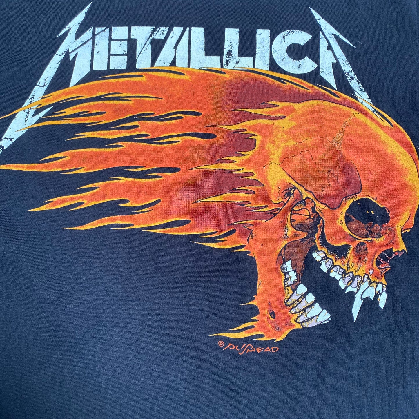 Metallica 2000's Flaming Skull Pushead Tee