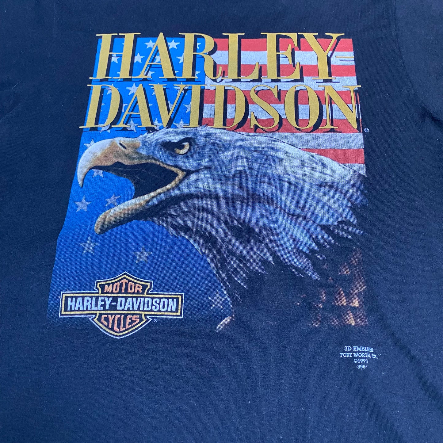 Harley Davidson 1991 3D Emblem Eagle Tee